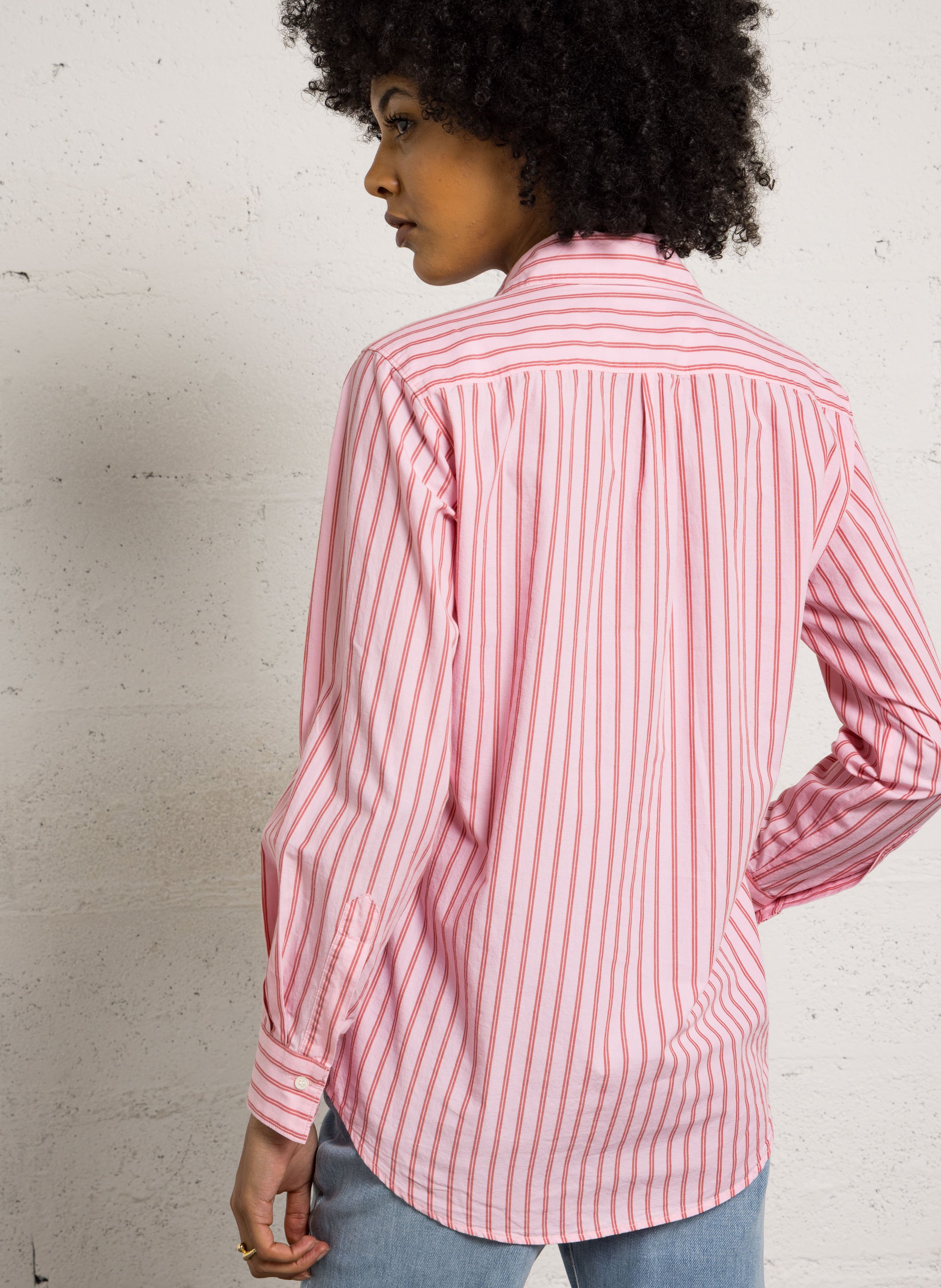 Chemise droite col classique rayée en coton HARTFORD Multicolore