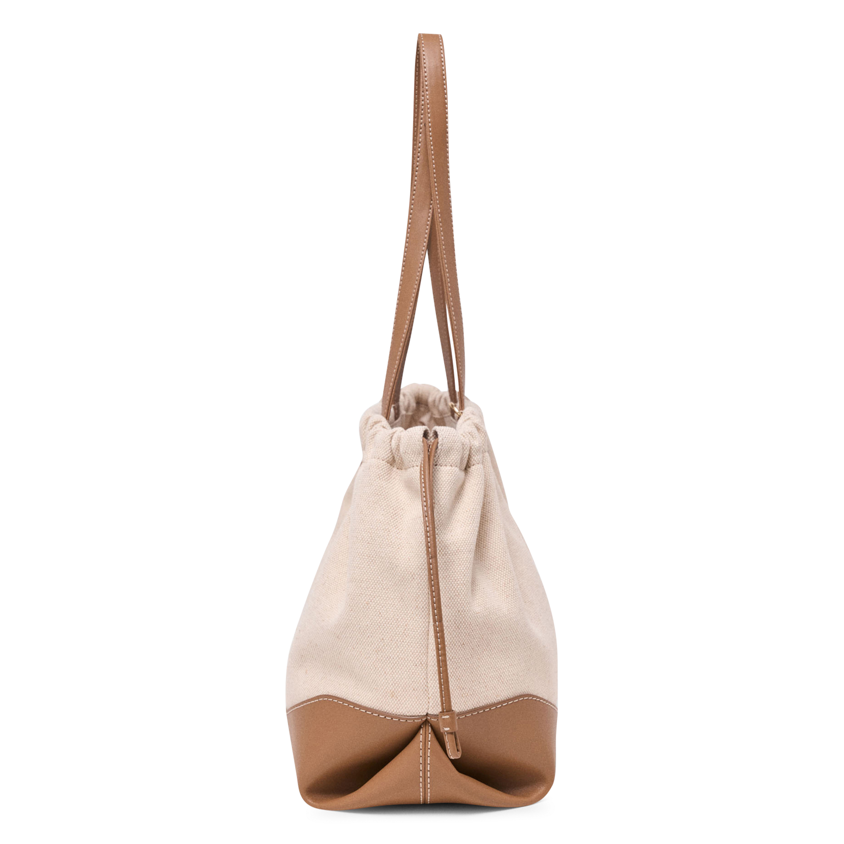 Sac porté épaule en coton et en lin MAJE Beige