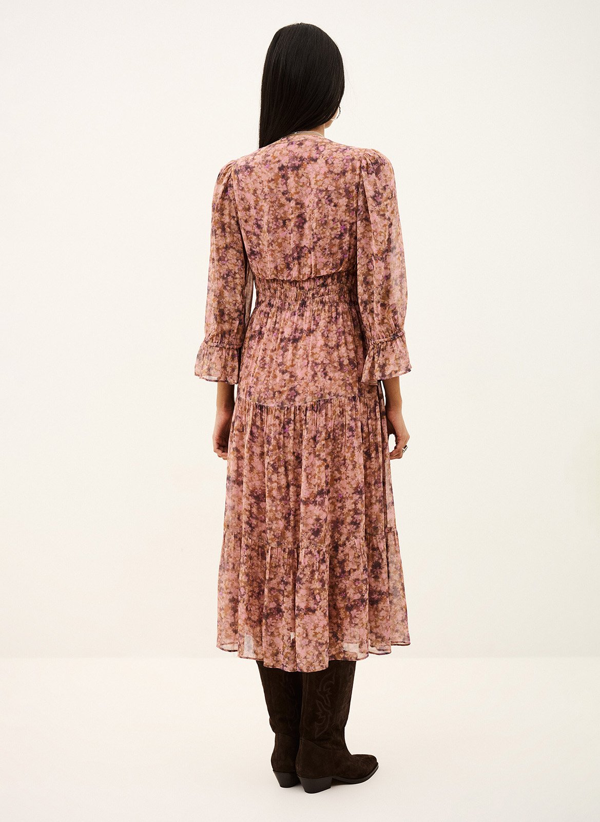 Weites Midikleid mit Print BA&SH Rosa