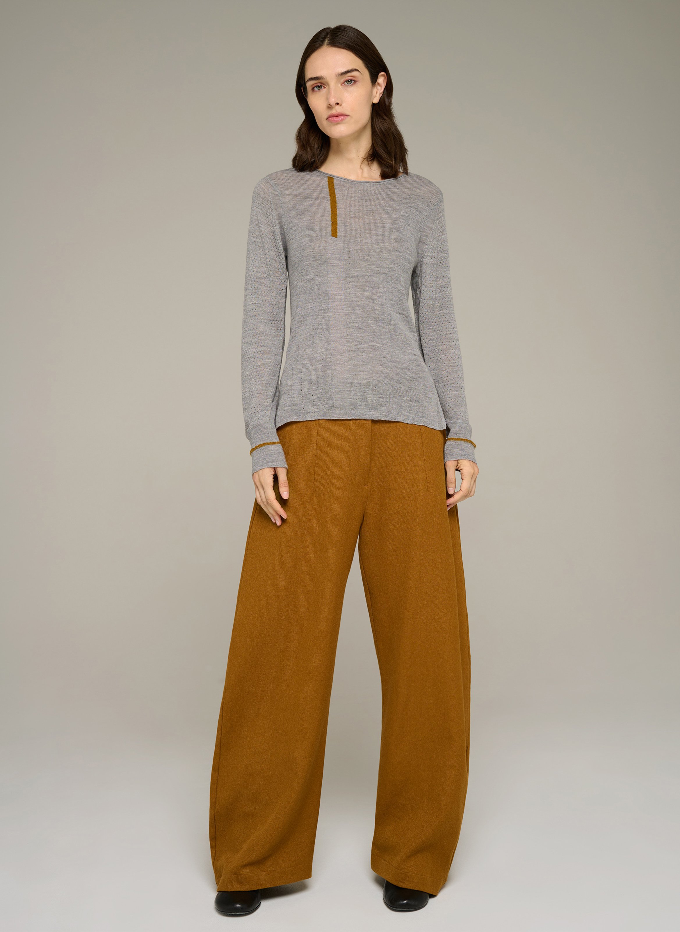 Rundhalspullover aus feinem Wollmix COTELAC Beige