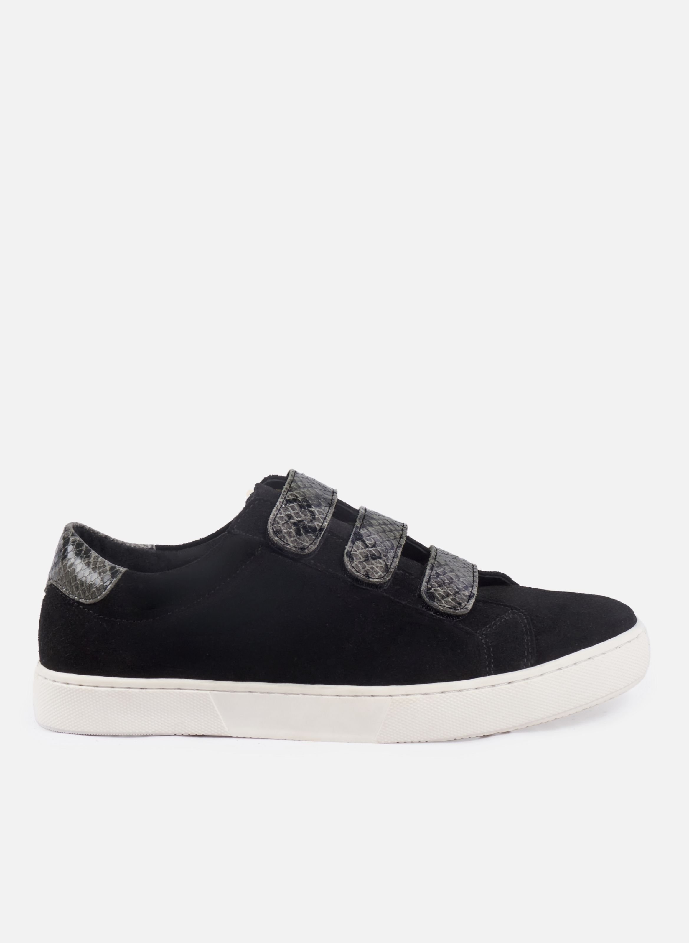 Dual-material leather strap sneakers JULES & JENN Black