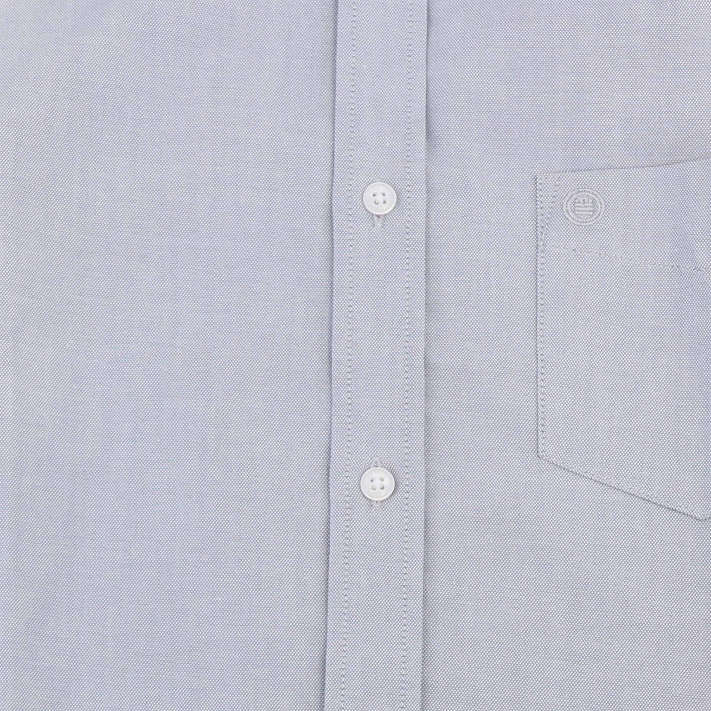 Long-sleeved cotton shirt with grey diamond chest pocket SERGE BLANCO Grey