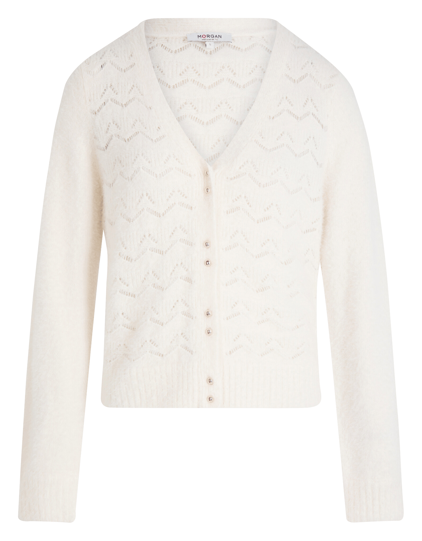 Gilet col V MORGAN Beige