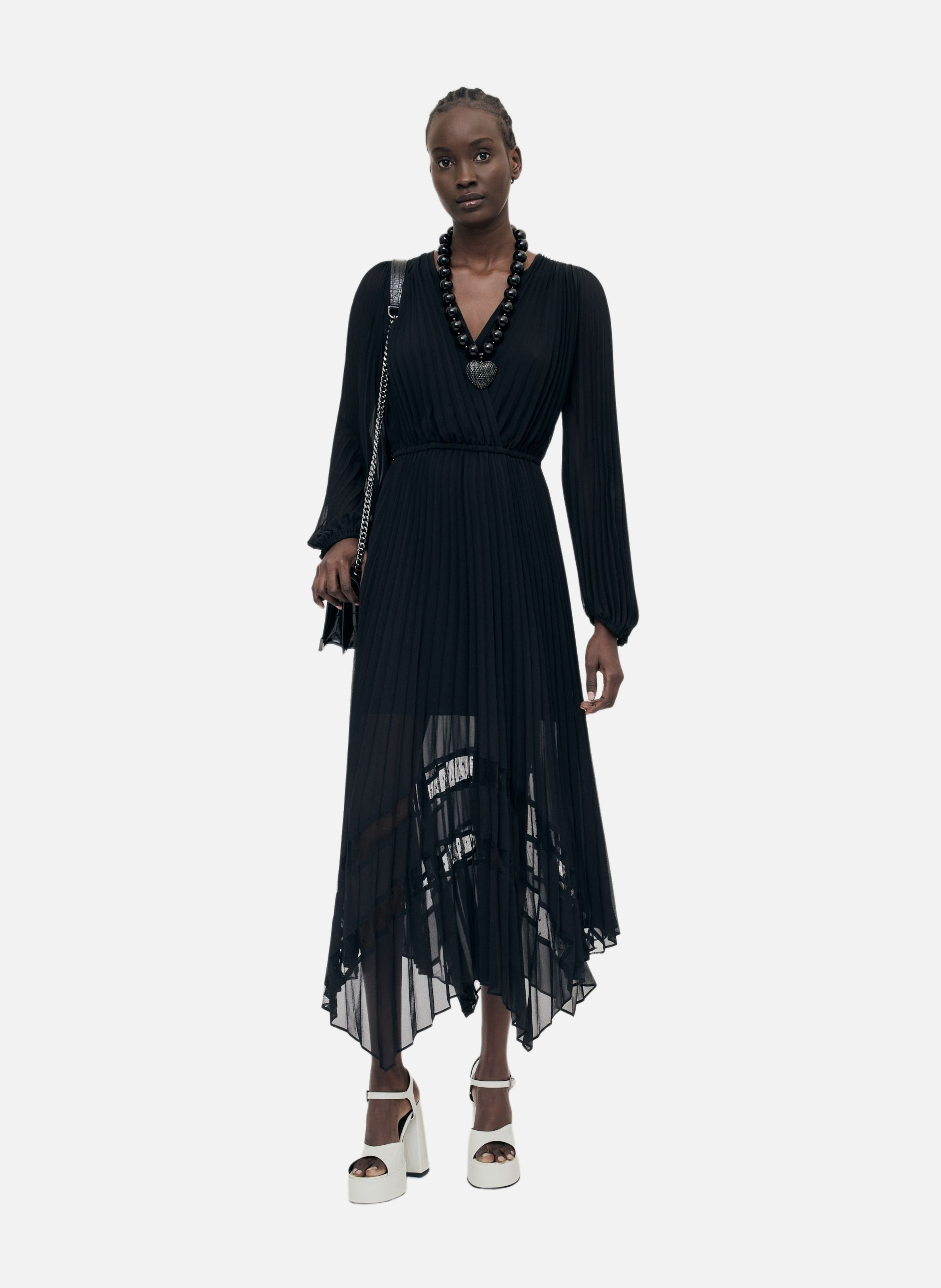 Long fluid dress with lace detail THE KOOPLES