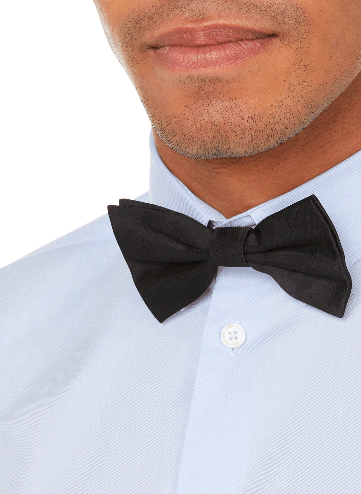 Silk satin bow tie nd apnd7167 bbc plain satin bt square navy AU PRINTEMPS PARIS Black