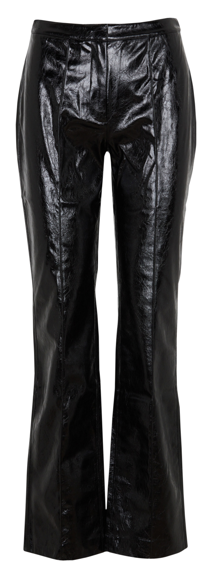 Gerade geschnittene Hose aus Lackleder-Imitat. BERENICE Schwarz