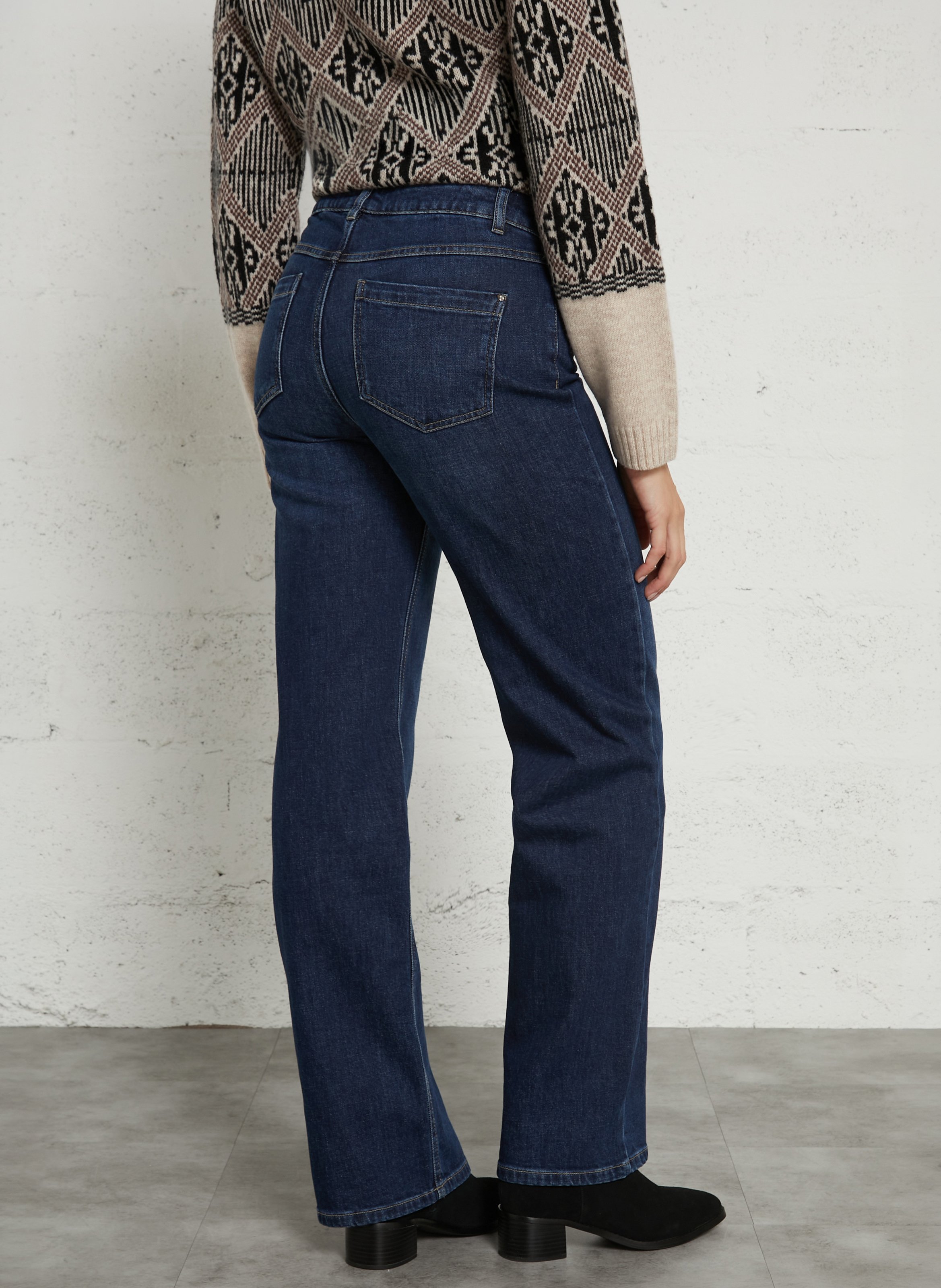 Gerade geschnittene Jeans aus Baumwollmischgewebe MAISON 123 Blau
