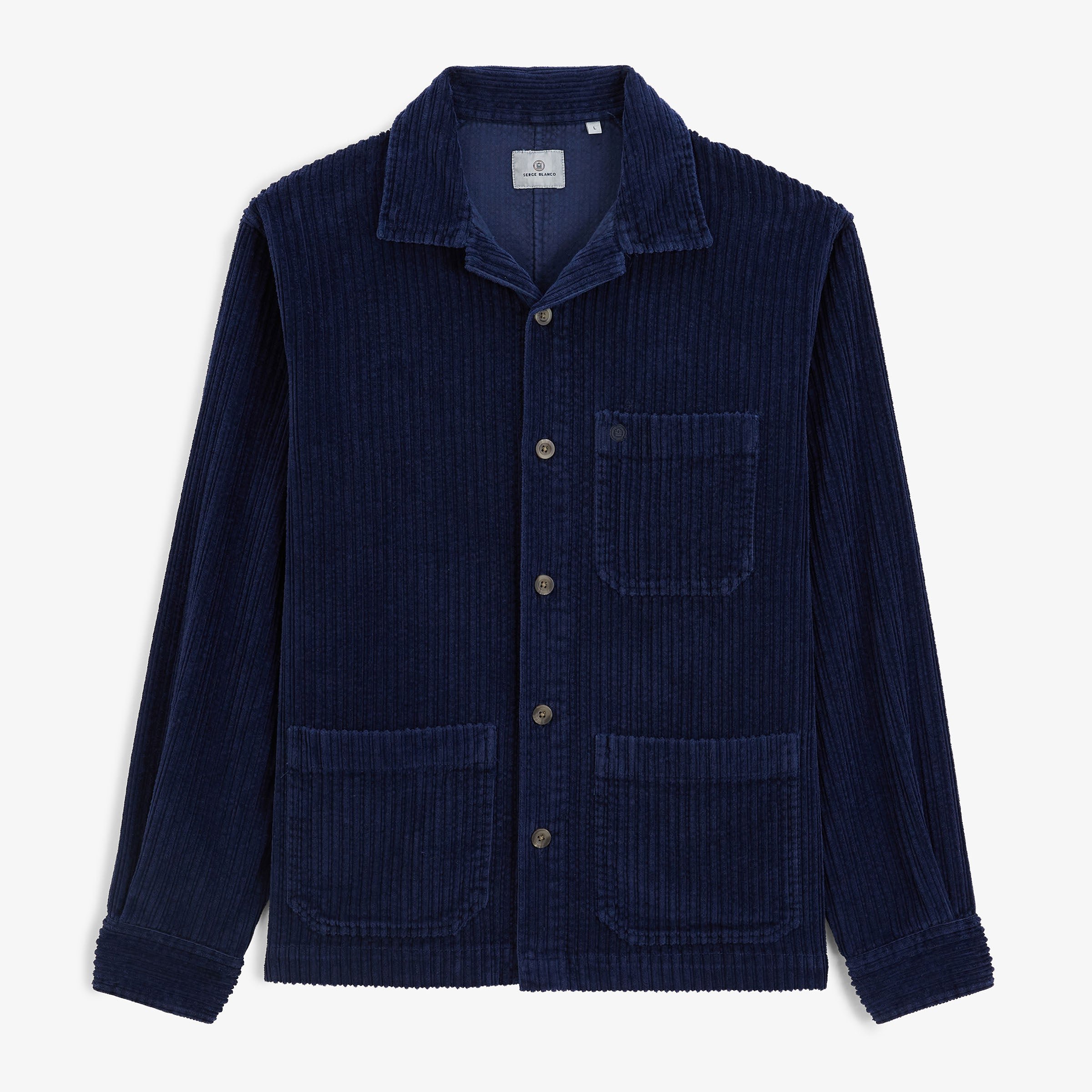 Worker corduroy jacket navy blue SERGE BLANCO Blue