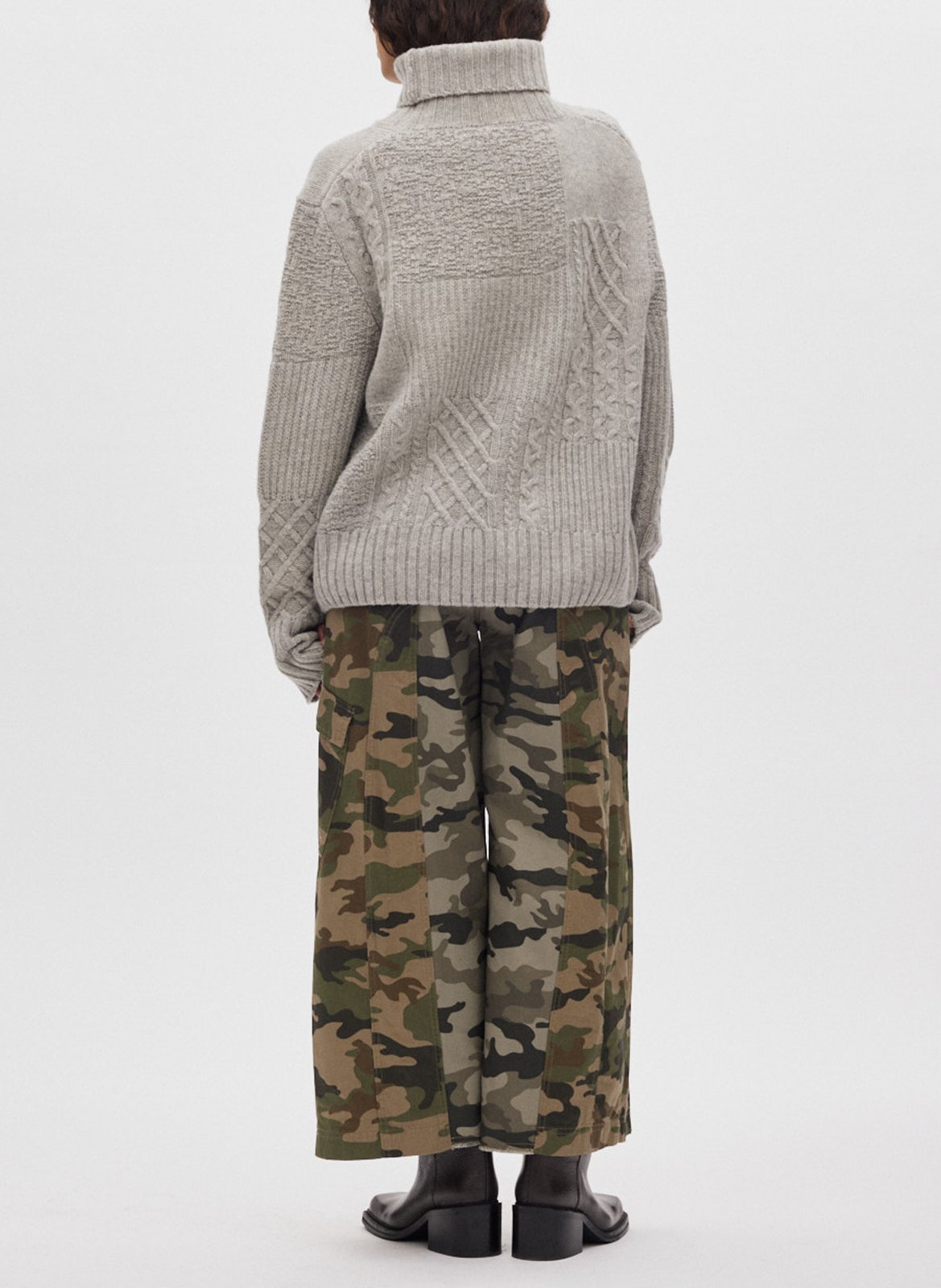 Pull ample en laine et cachemire mélangés RABENS SALONER Argent