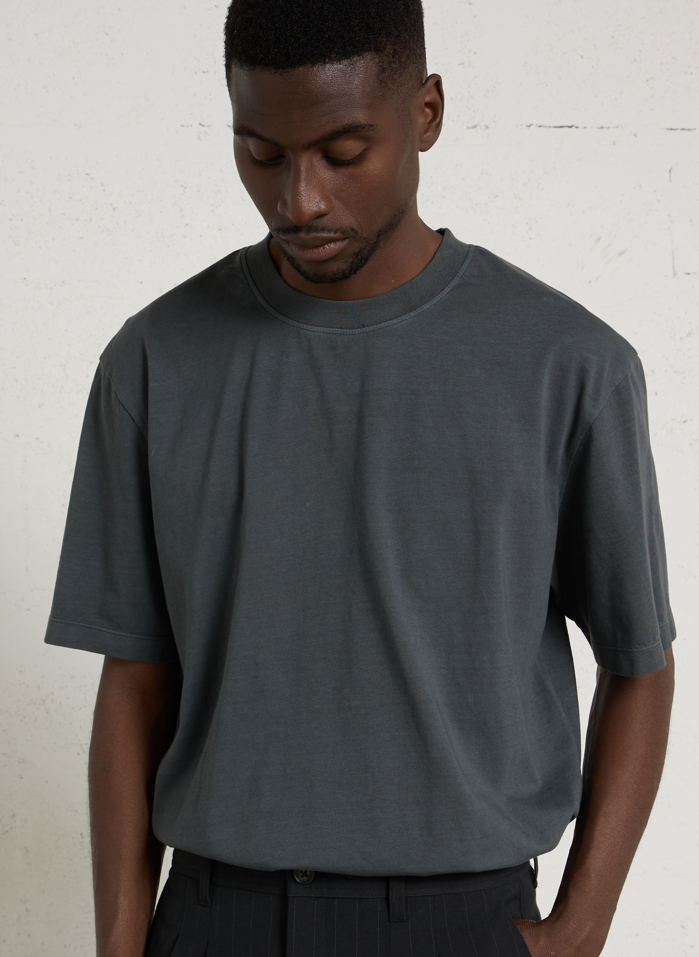 Rundhals-T-Shirt aus Baumwolle MINIMUM Schwarz