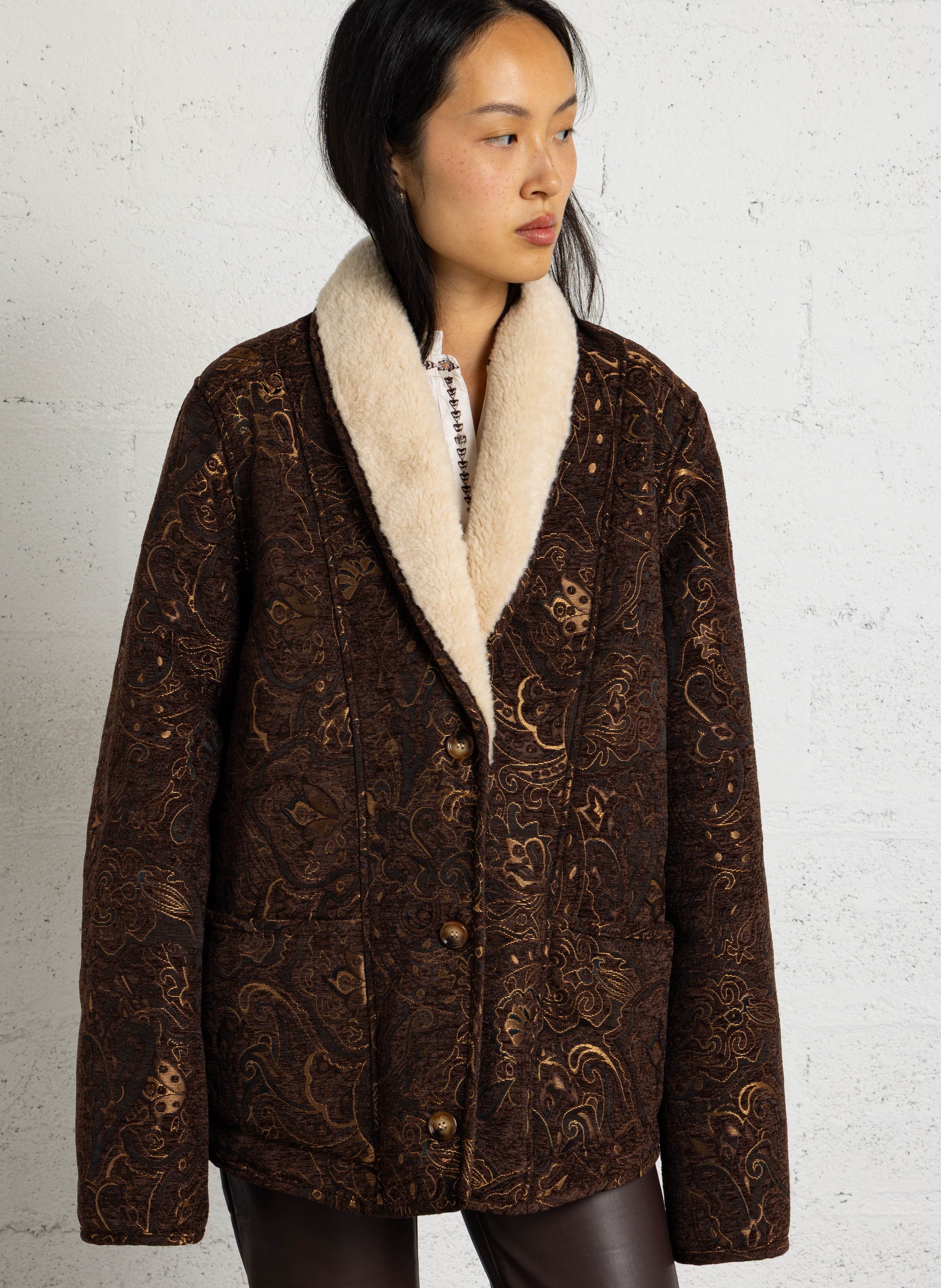 Gerade Jacke mit Schalkragen LA PETITE ETOILE Braun