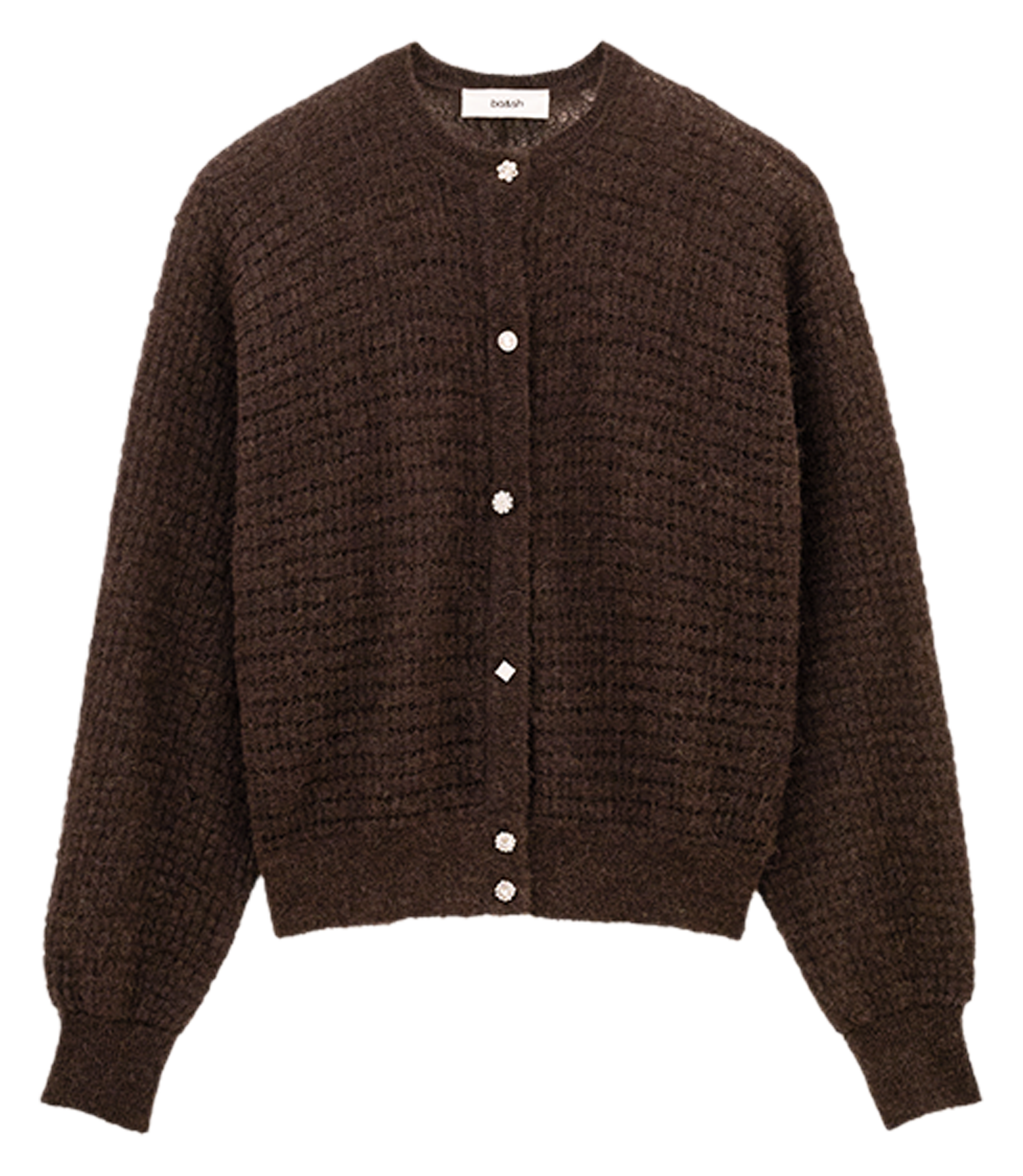 Gilet ample en laine mélangée BA&SH Marron
