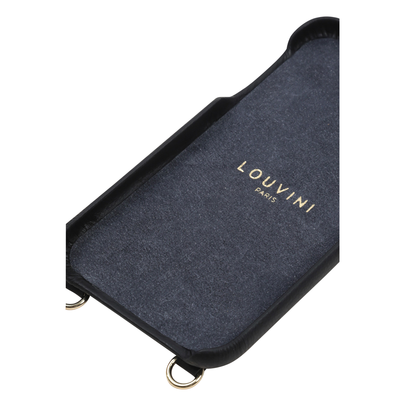iPhone case with leather pocket LOUVINI PARIS Black