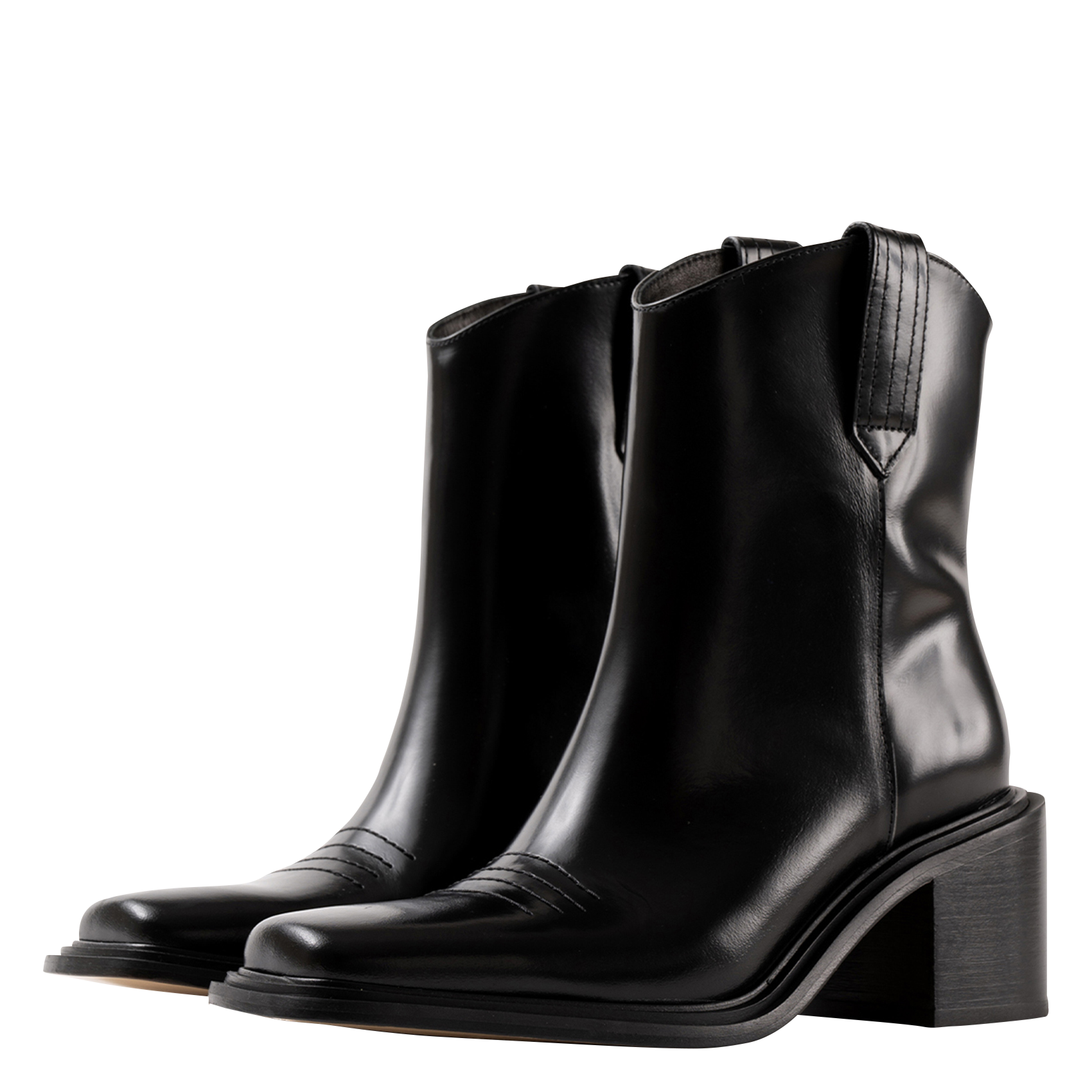 Bottines en cuir ciré SOULIER MARTINEZ Noir