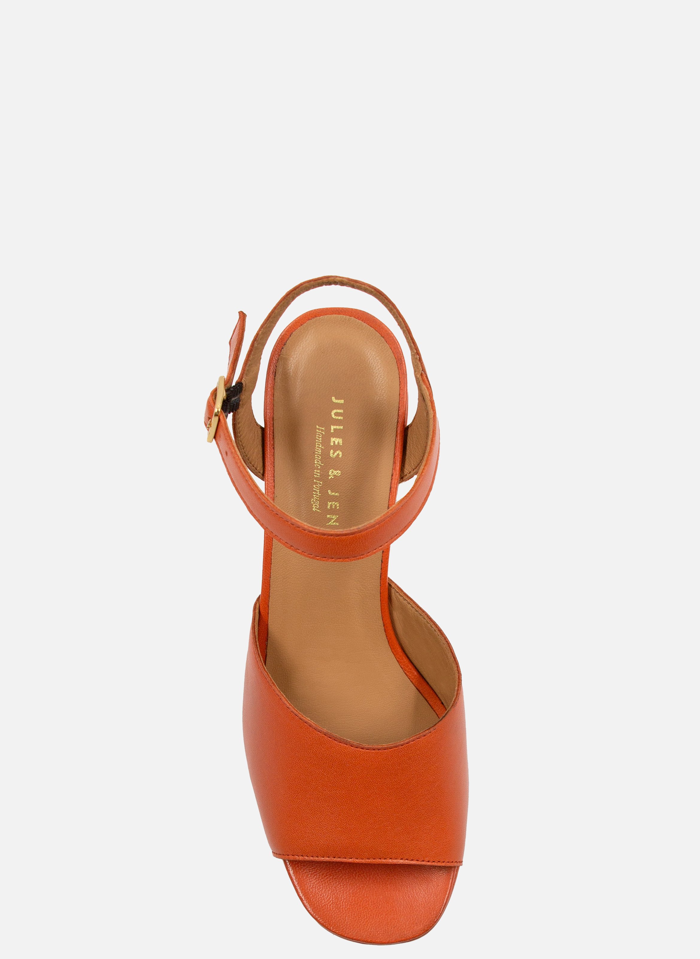 Smooth leather platform sandals JULES & JENN Orange