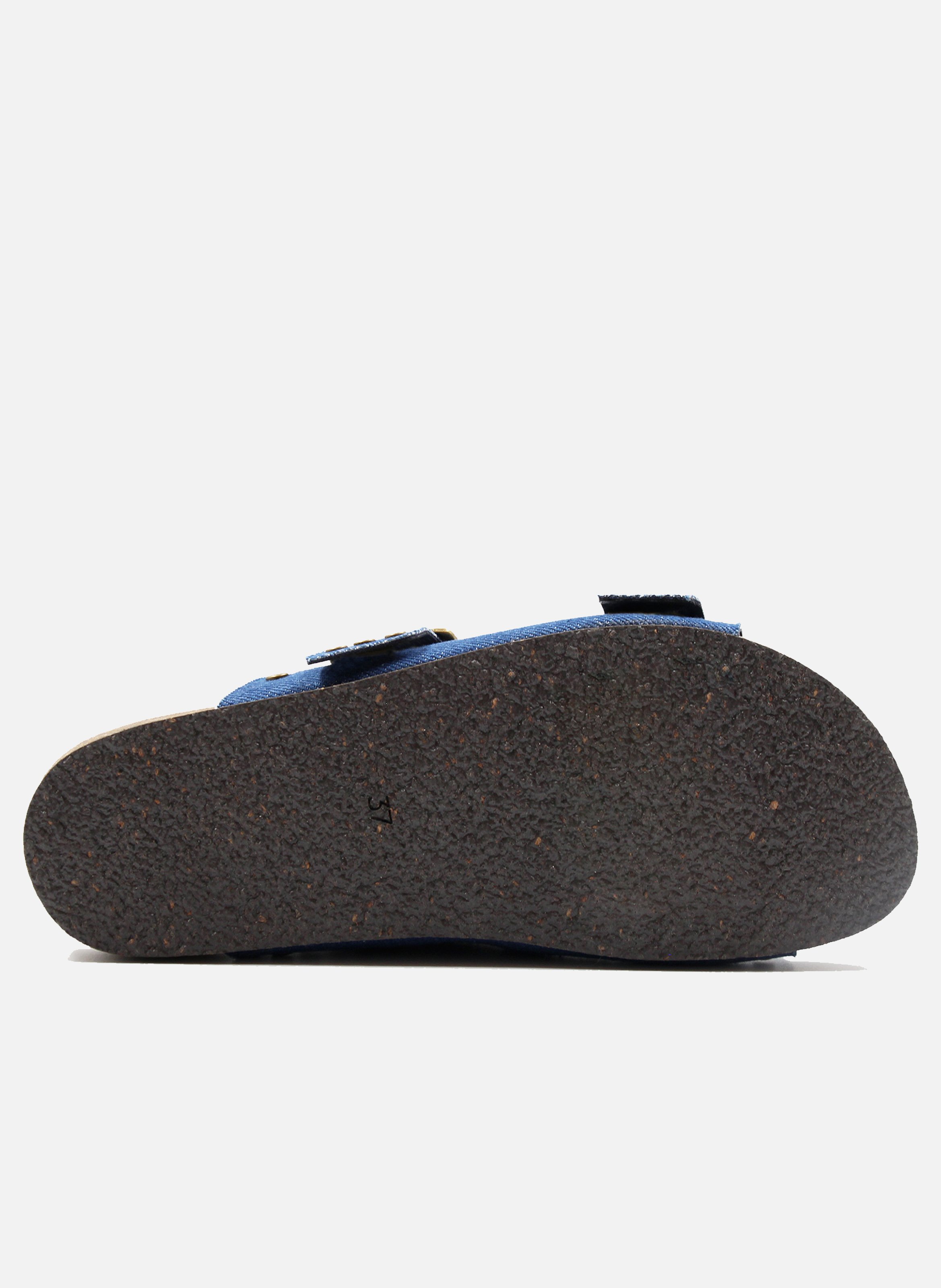 Cork denim canvas mules with studs JULES & JENN Blue