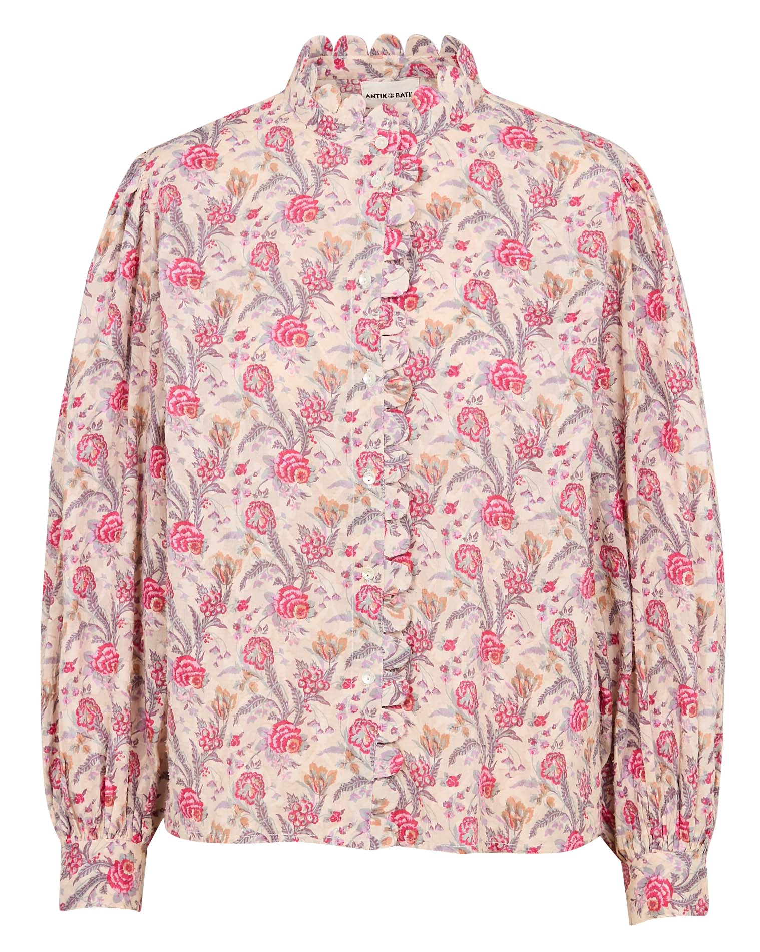 Chemise droite fleurie à col rond ANTIK BATIK Multicolore