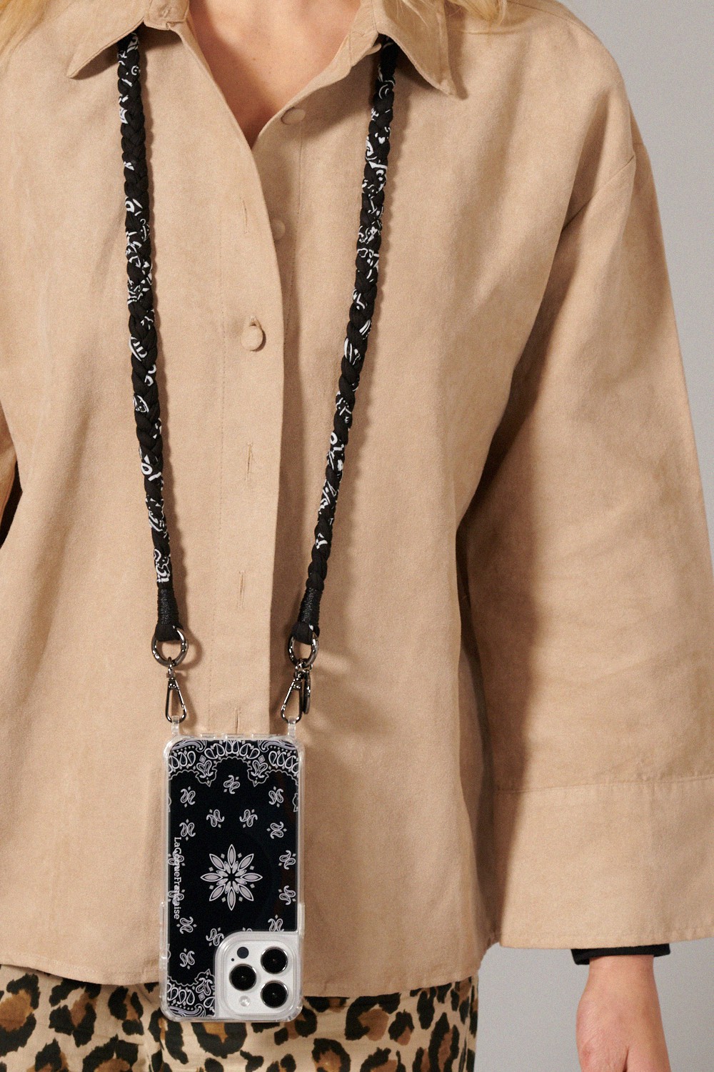 Bandana phone cord LA COQUE FRANCAISE Black