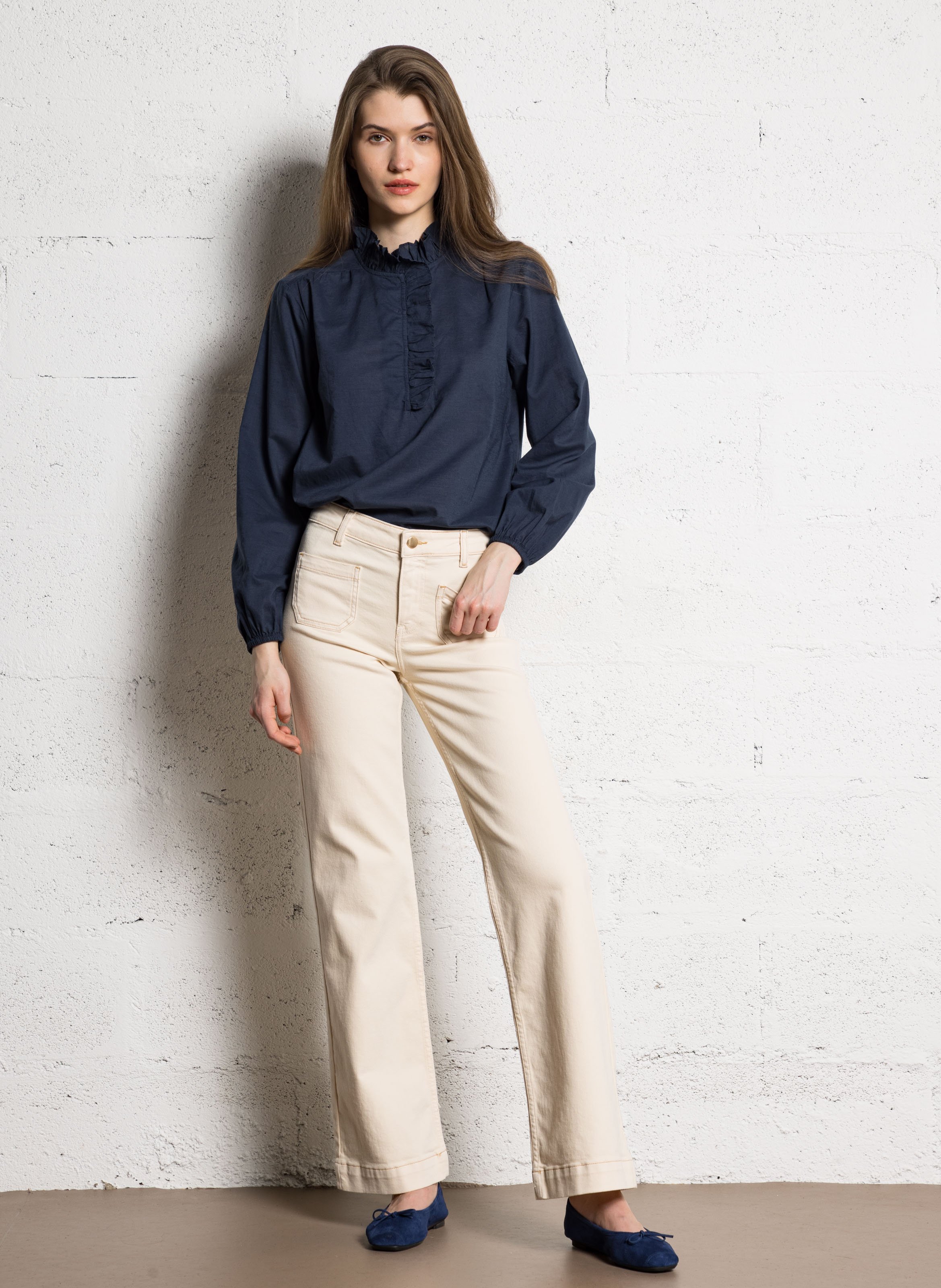 Straight leg jeans with pockets MAISON 123 Beige
