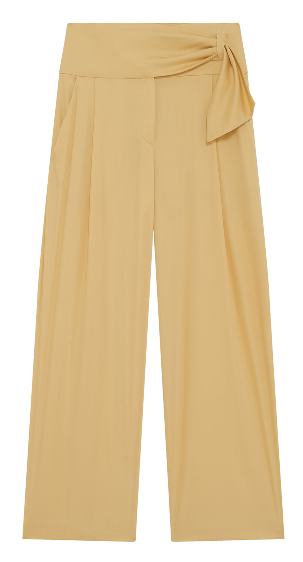 High-waisted pants with pleated belt IRO Yellow