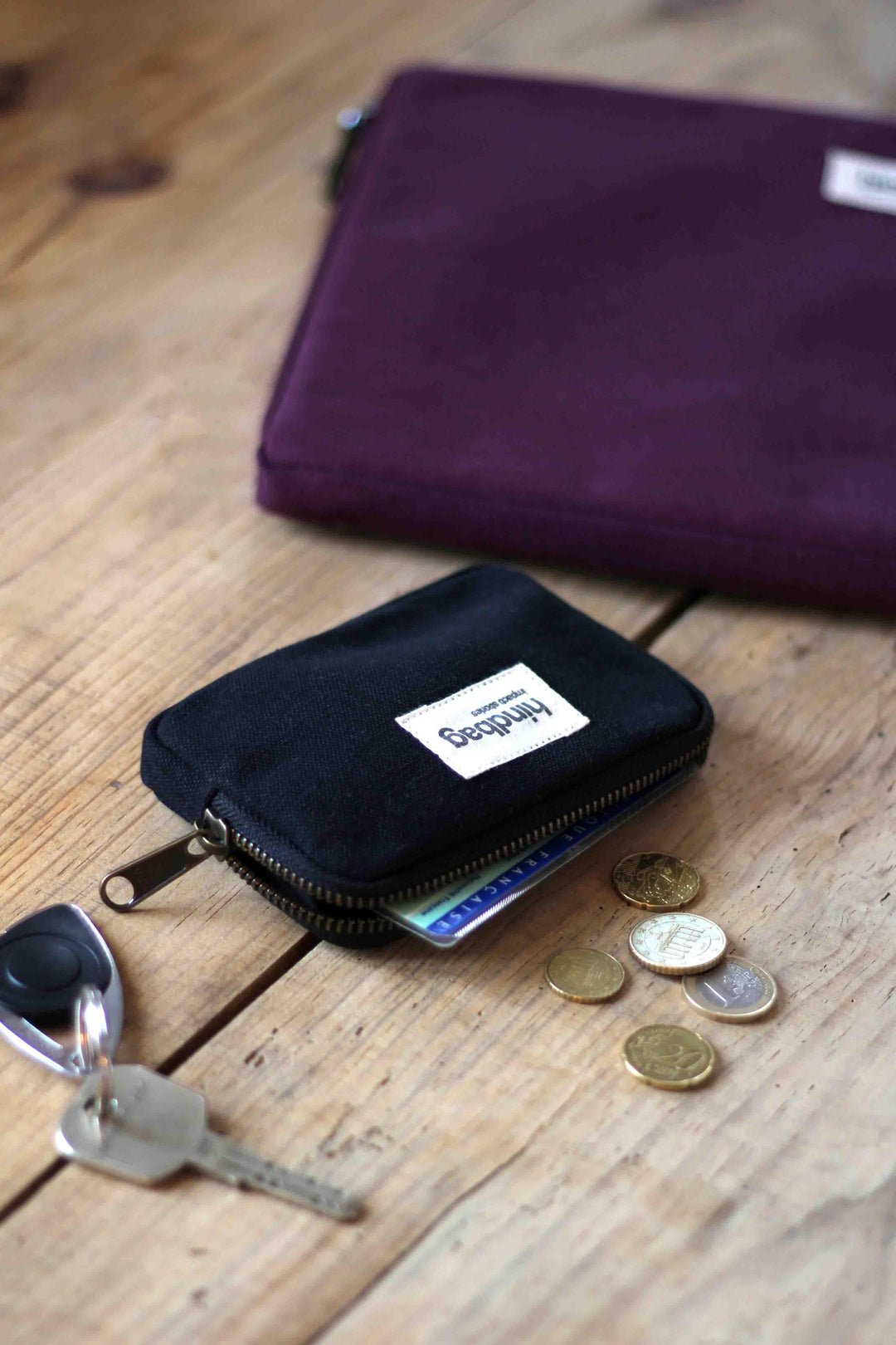Cotton coin purse HINDBAG Black