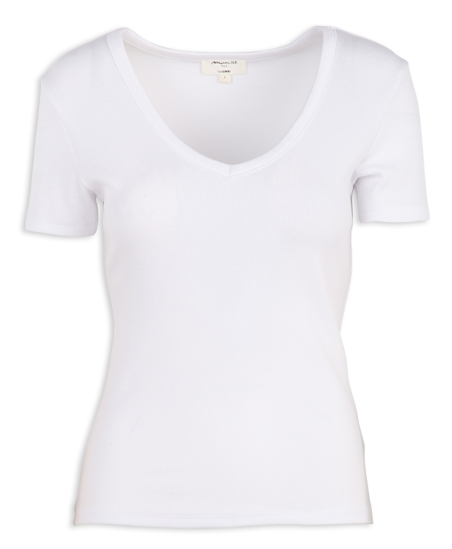 Basic cotton-mix T-shirt MAISON 123 White