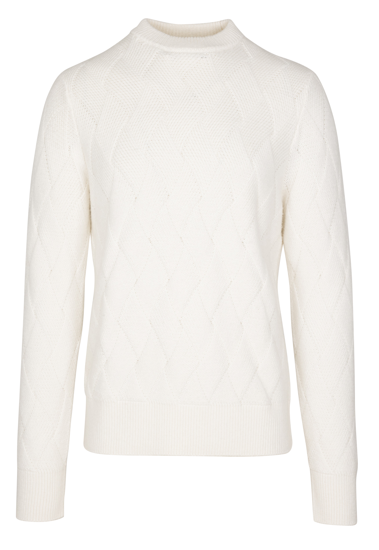 Straight knit sweater with braided effect IKKS White