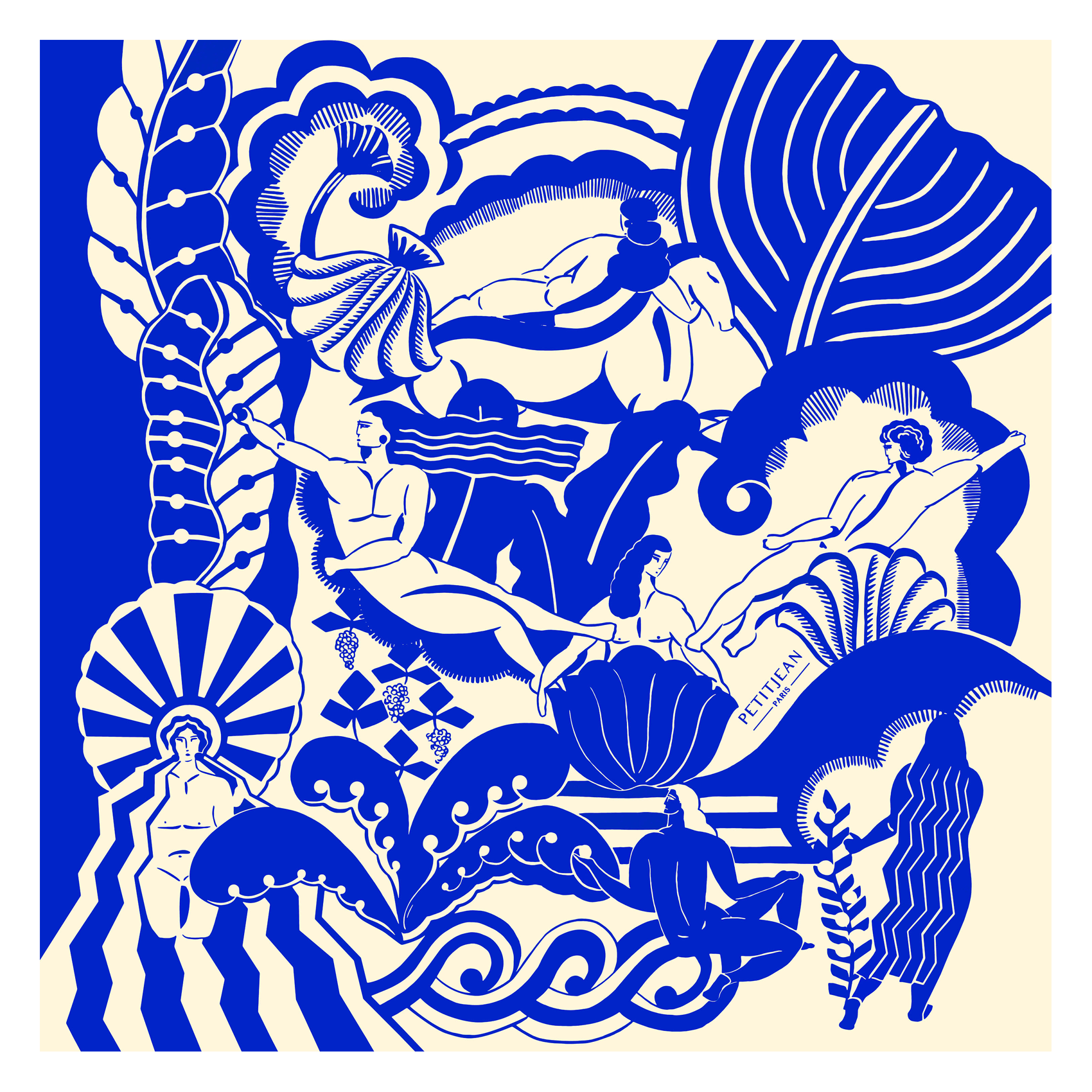 Floaty silk scarf PETITJEAN PARIS Blue