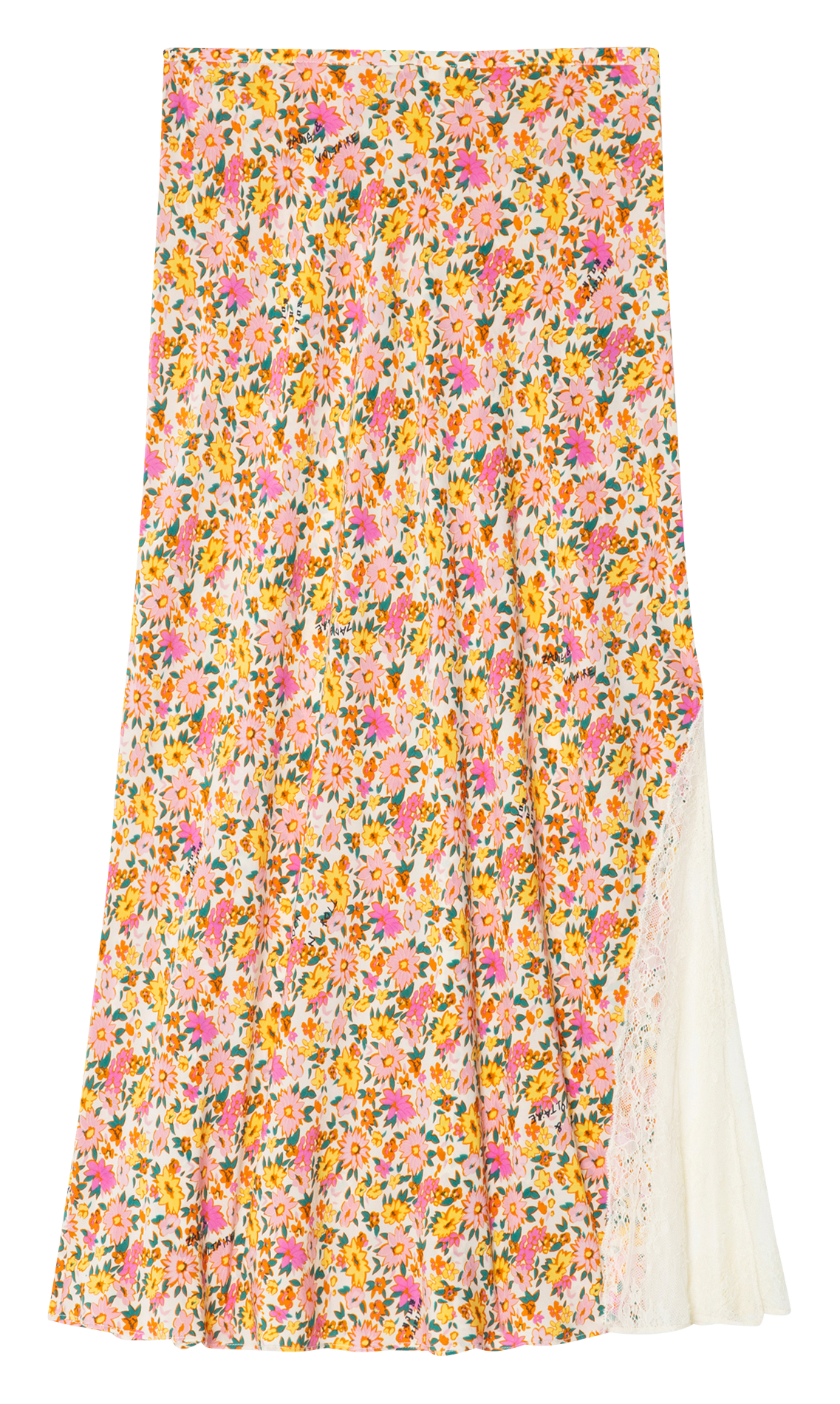 Jupe midi imprimée Blanc