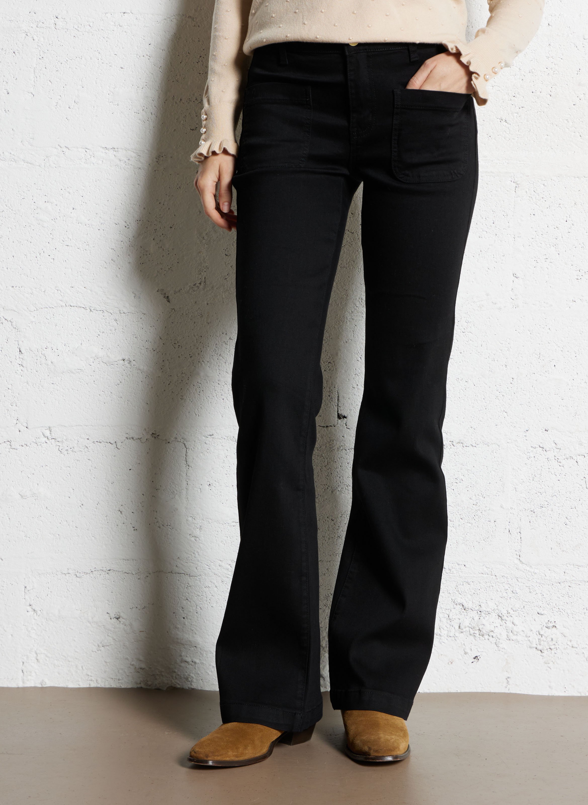 Jean droit en coton mélangé LA PETITE ETOILE Noir