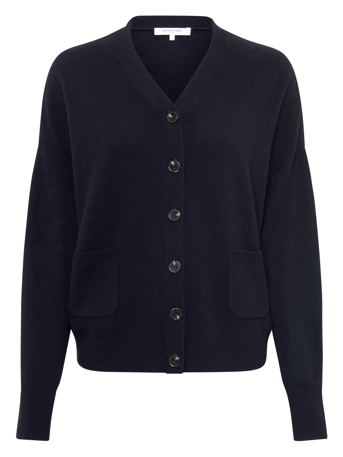 V-neck cashmere cardigan GERARD DAREL Black