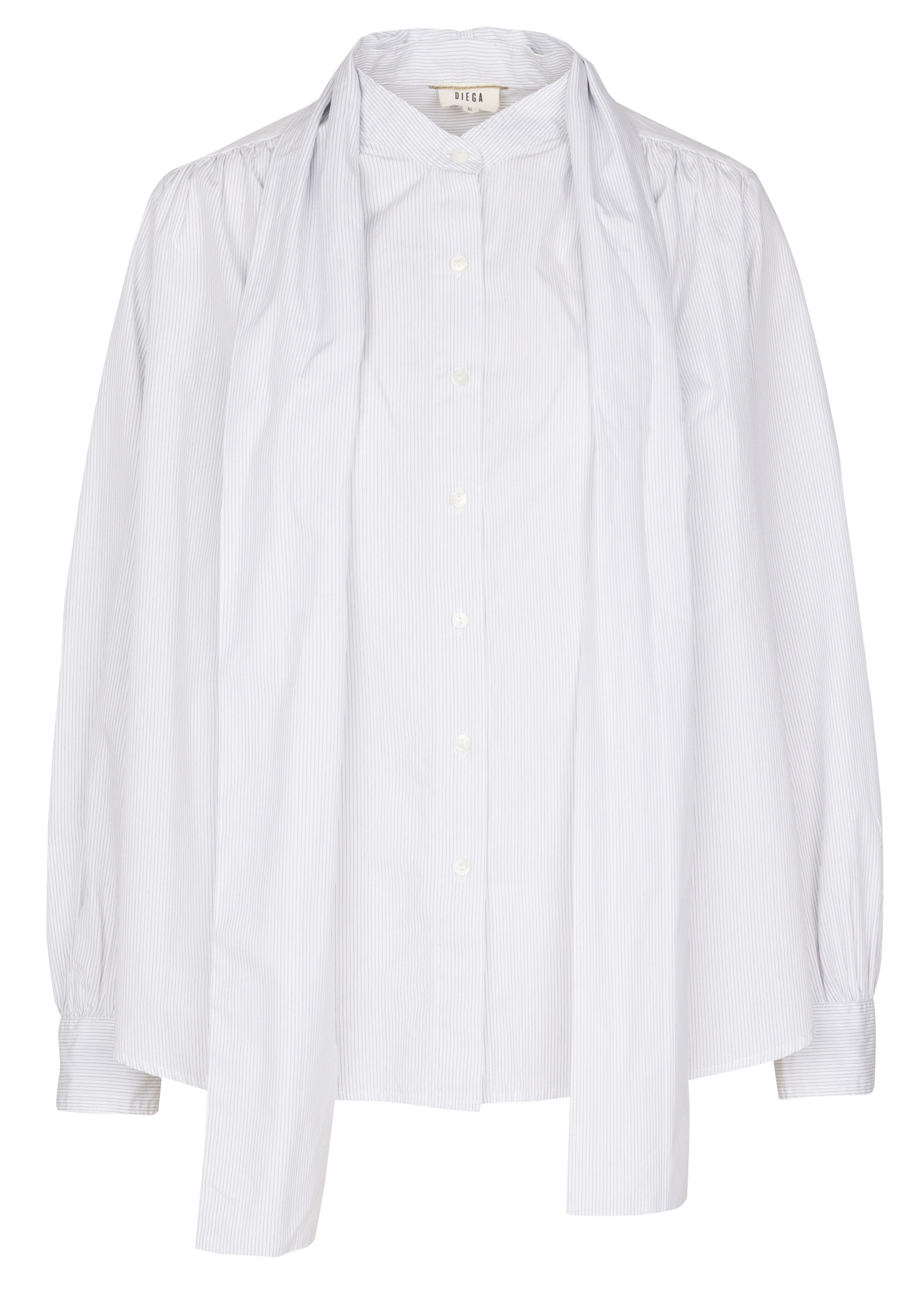 Chemise ample rayée avec écharpe DIEGA Blanc