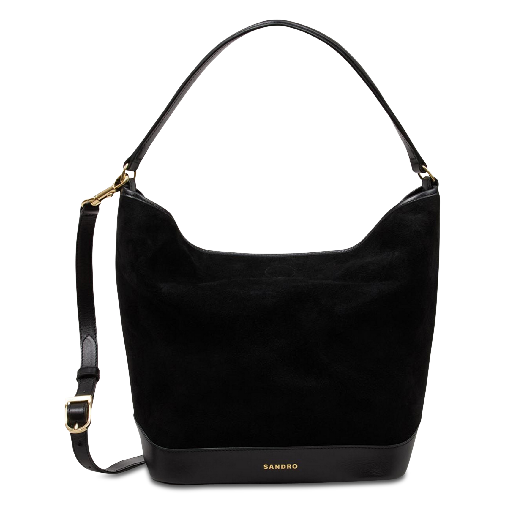 Sac bandoulière en cuir SANDRO Noir