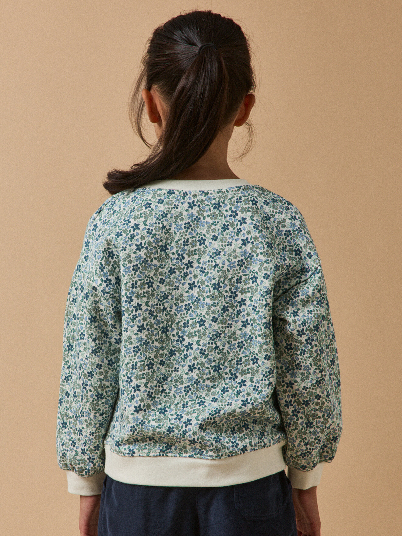 Organic cotton printed Jeanne sweatshirt CYRILLUS Blue