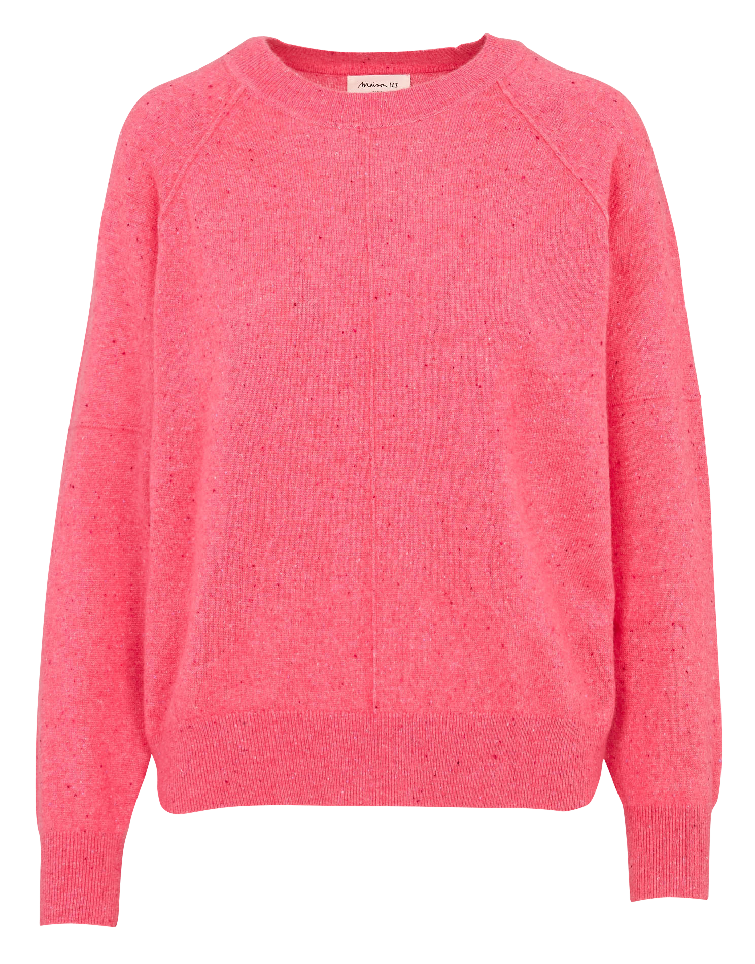 Pull col rond moucheté en cachemire MAISON 123 Rouge