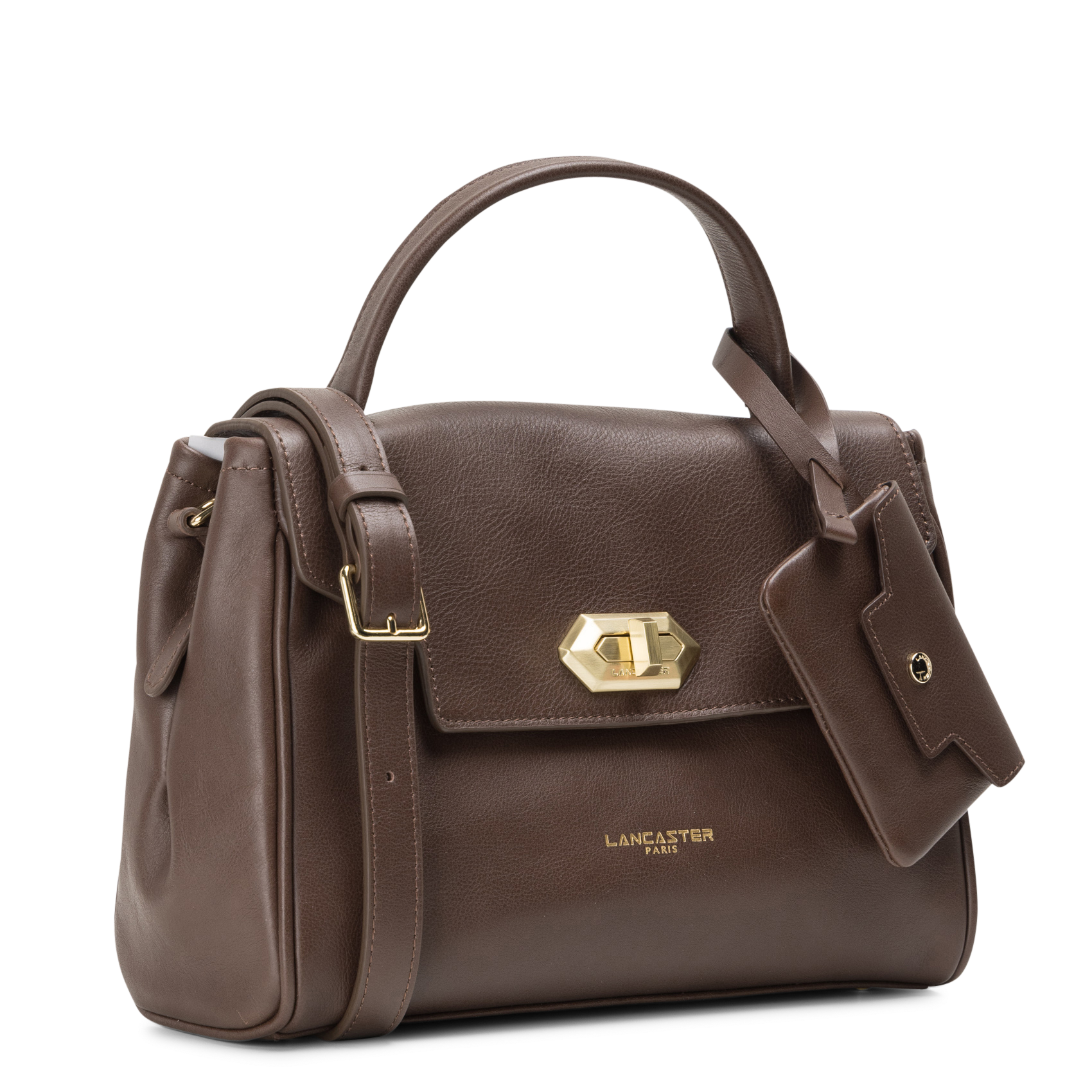 Sac à main en cuir LANCASTER PARIS Marron