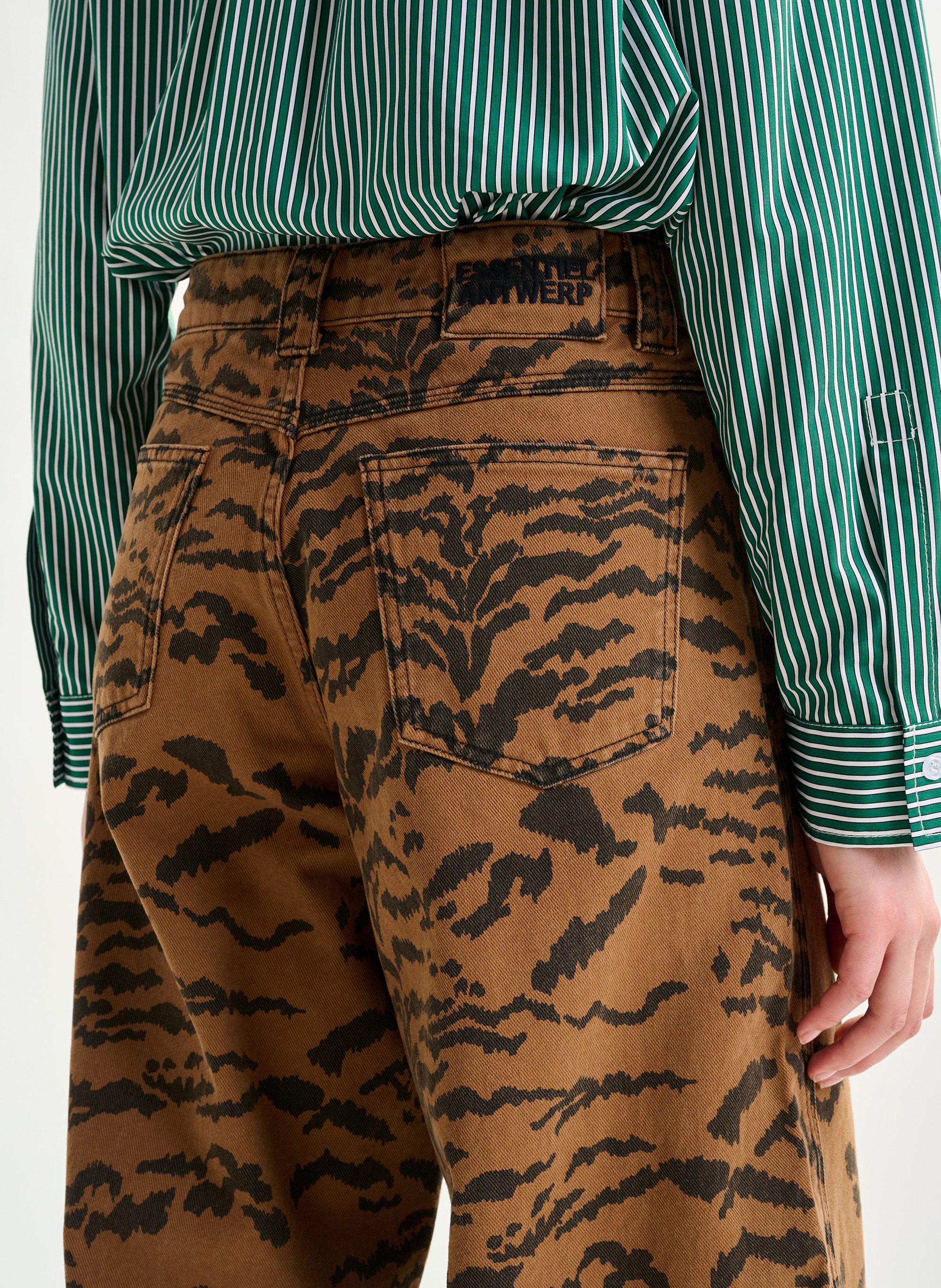 Pantalon large en coton ESSENTIEL ANTWERP Marron