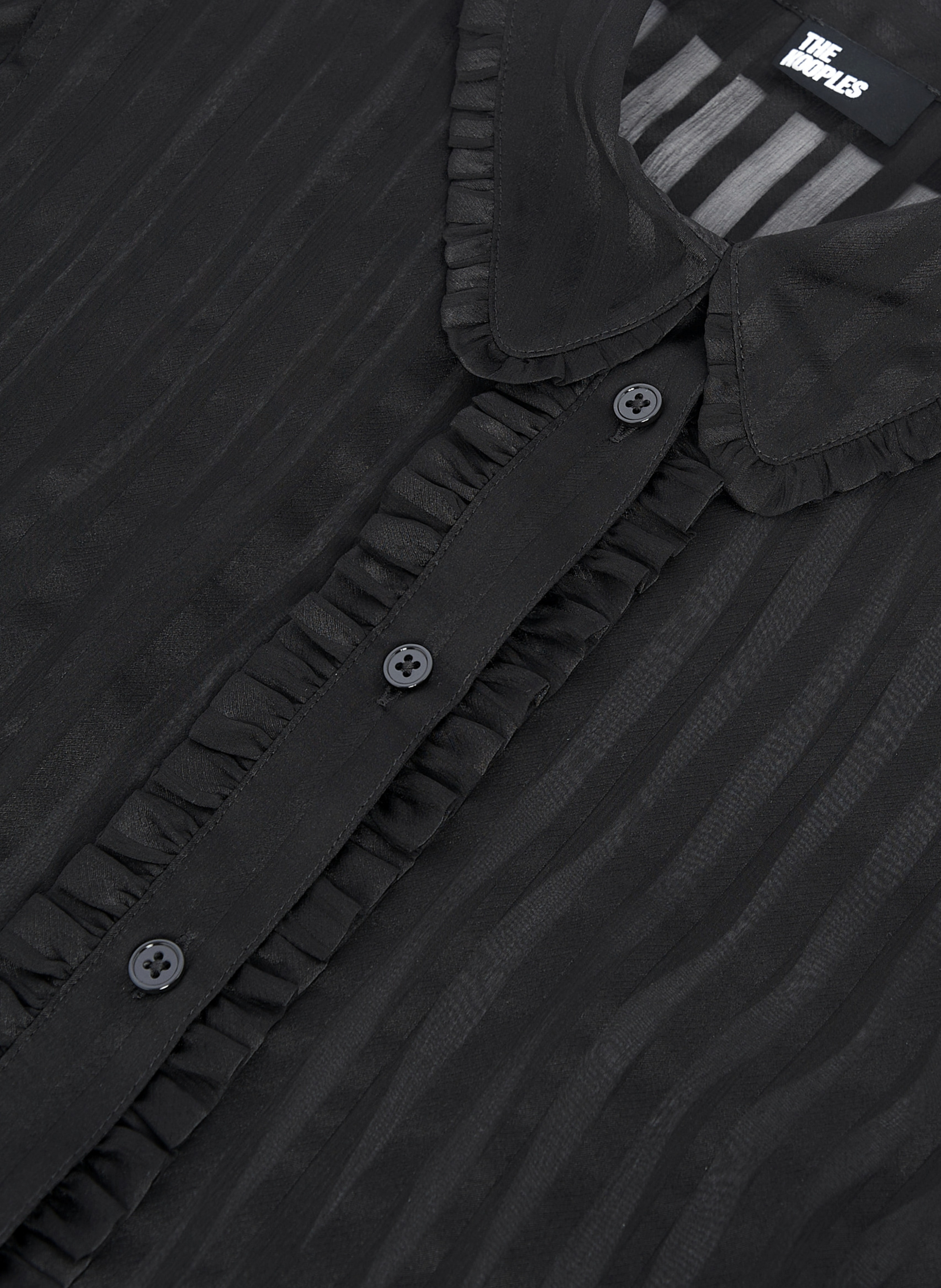 Printed silk satin classic-collar shirt THE KOOPLES Black