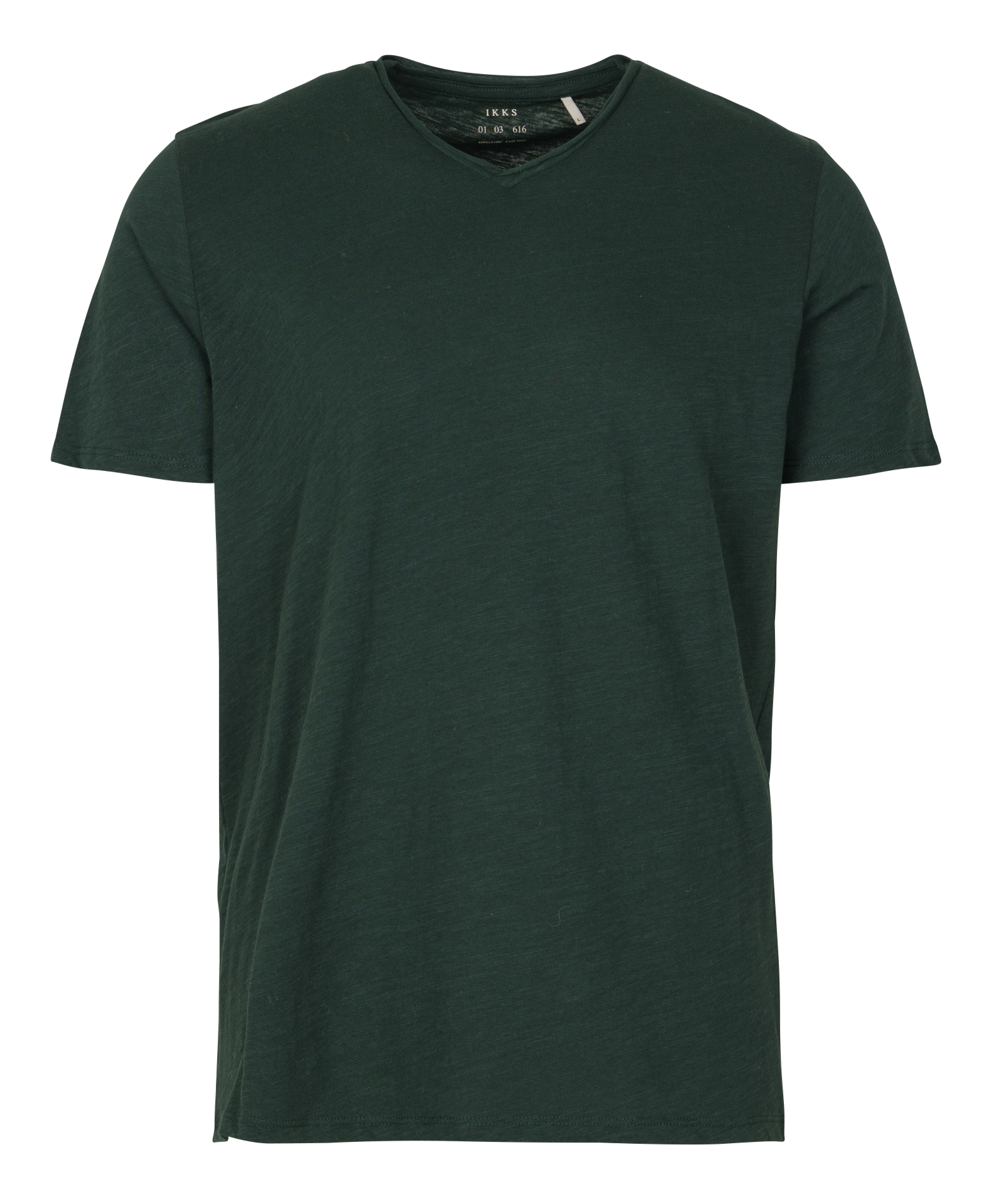 Plain cotton V-neck t-shirt IKKS Green