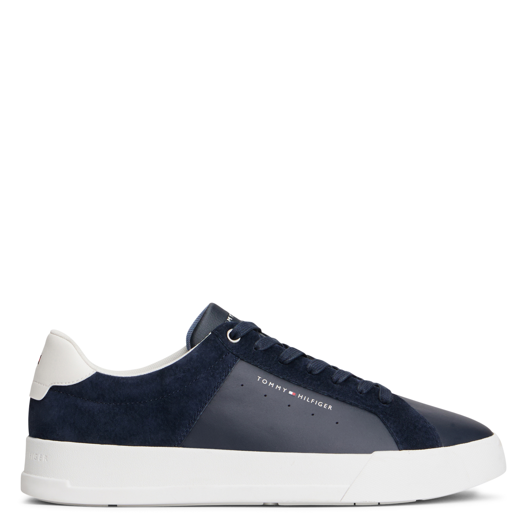 Brushed leather low-top sneakers TOMMY HILFIGER Blue