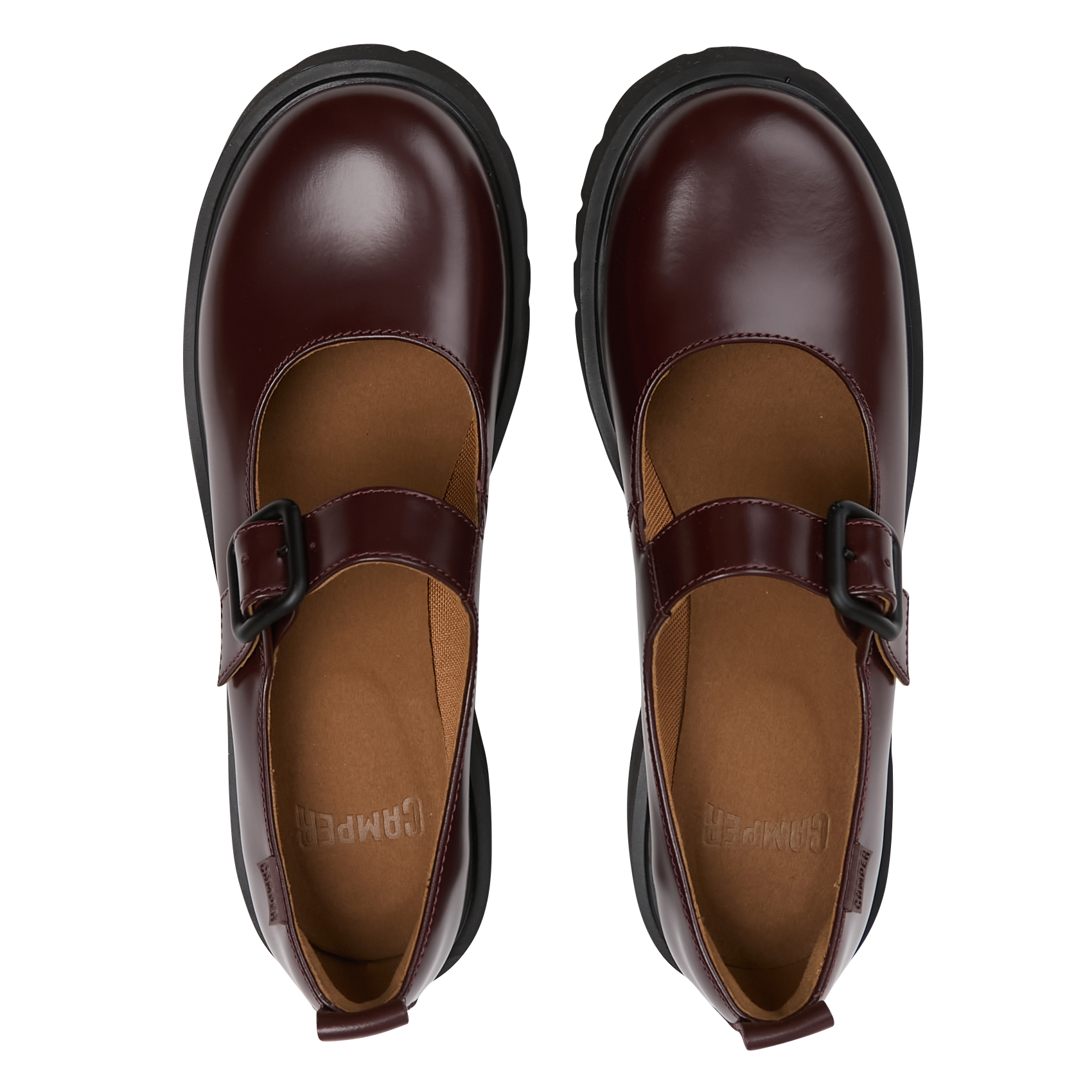 Derbies compensée en cuir CAMPER Rouge