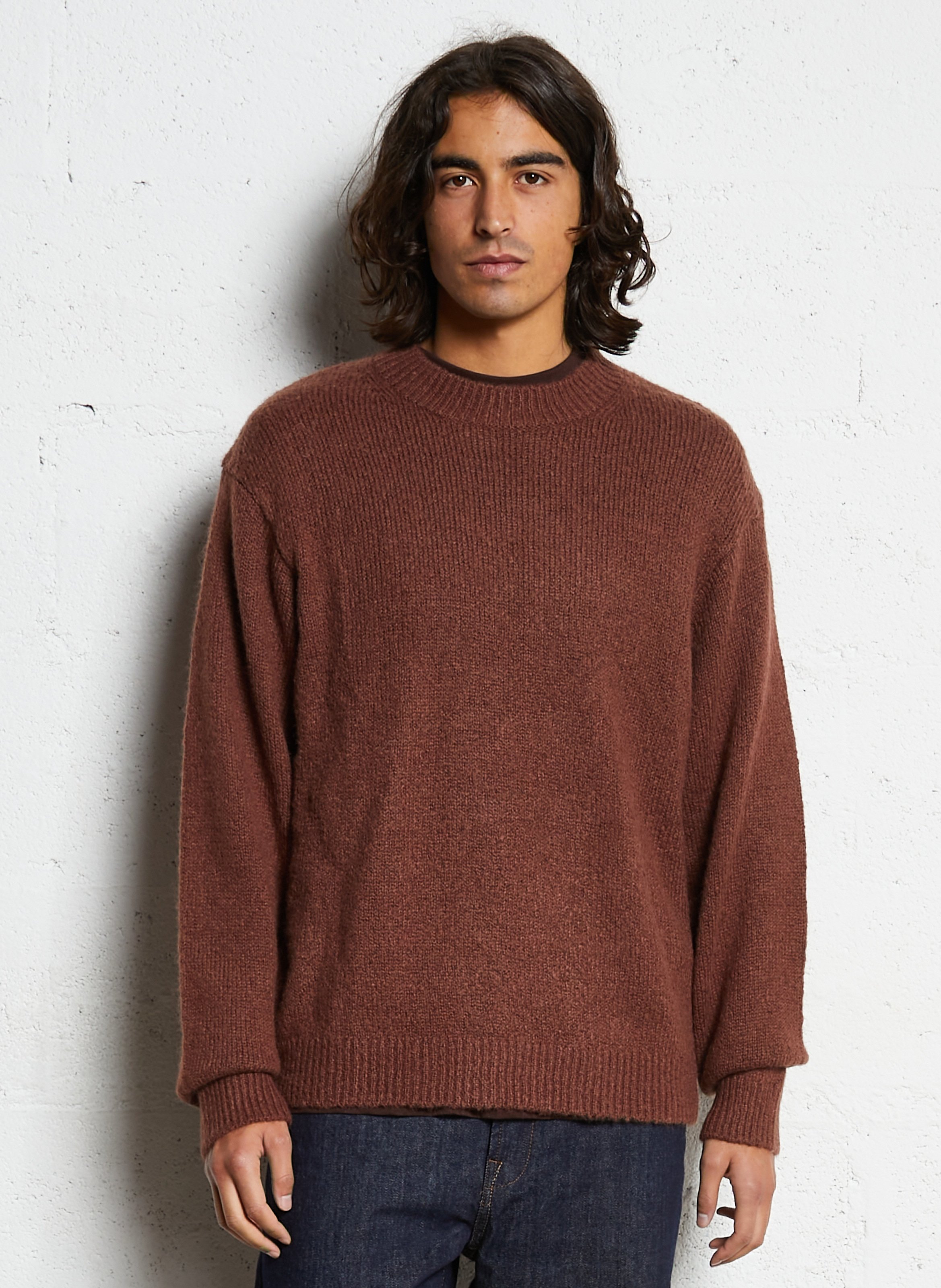High-neck sweater SOLID Brown