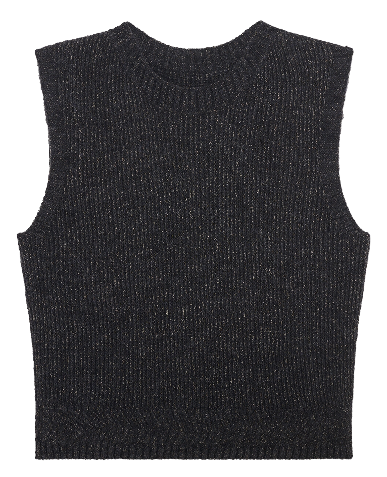 Pull sans manches à détail métallisé CAROLL Gris