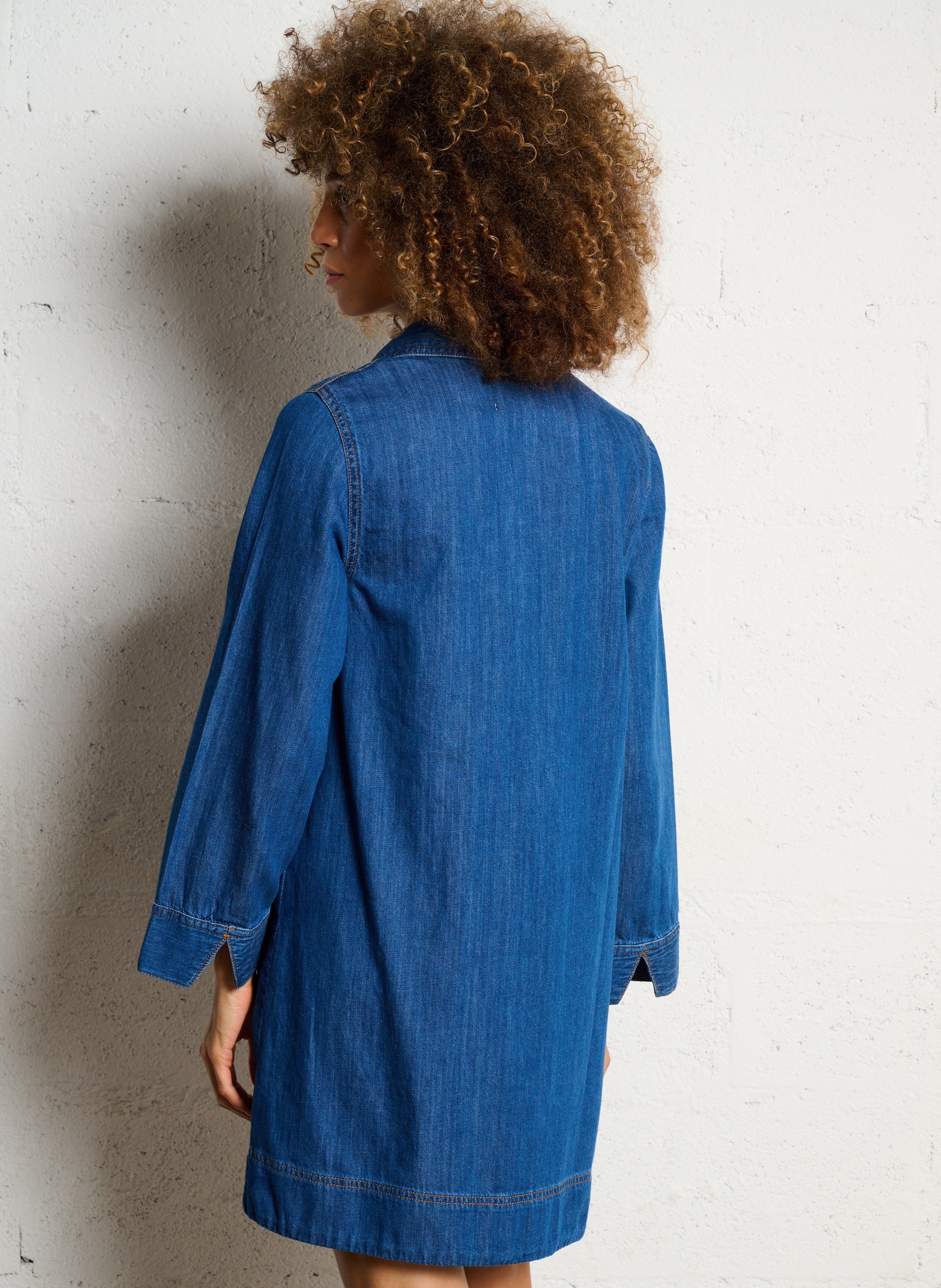 Robe courte évasée en coton SUD EXPRESS Bleu