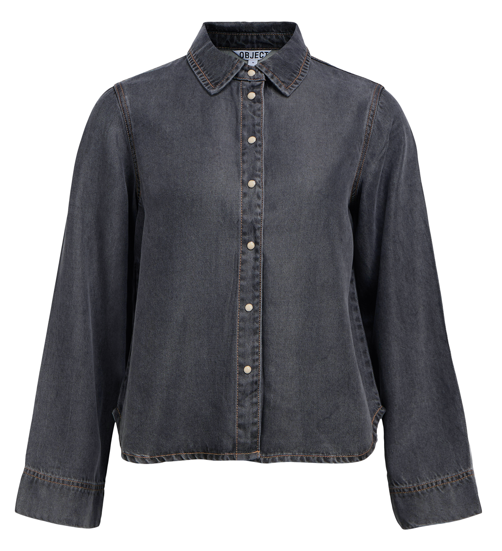 Blouse met klassieke kraag OBJECT Grijs