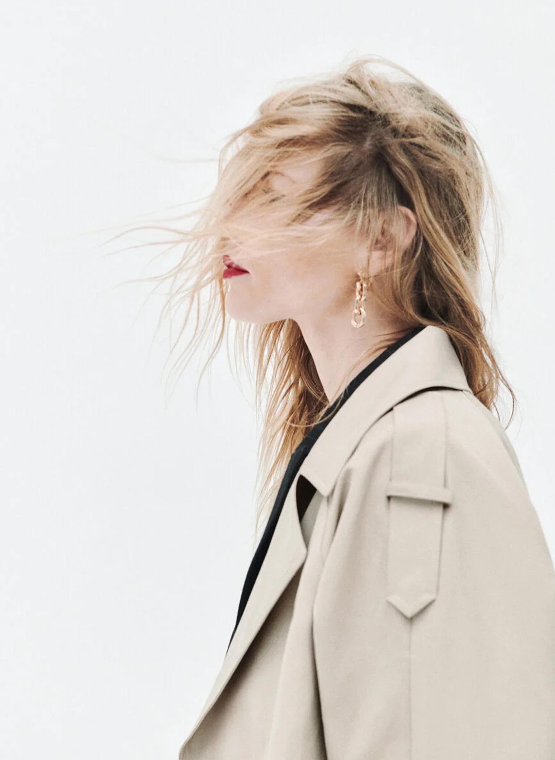 Short oversized trench coat CAROLL Beige