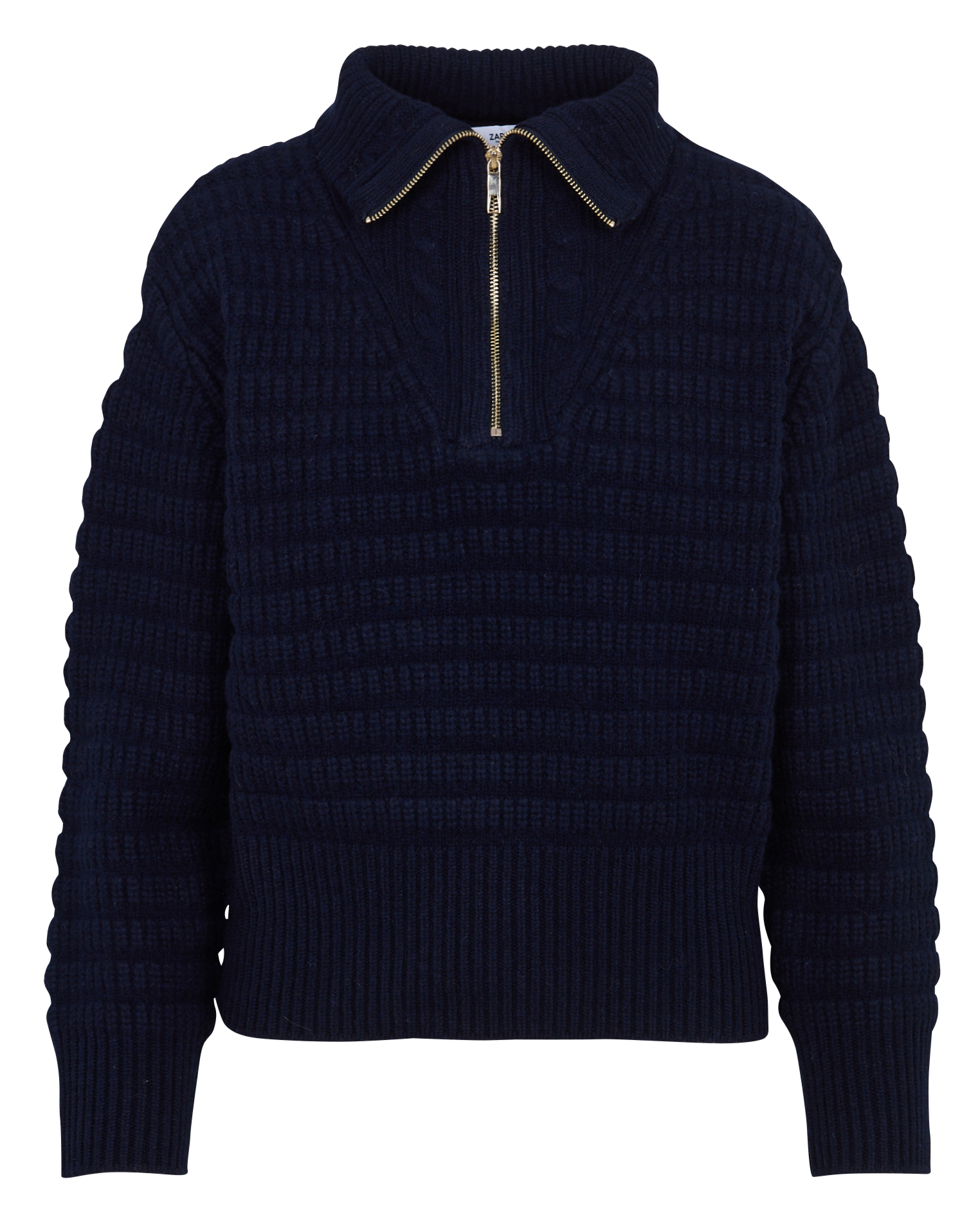 Pull oversize col camionneur en laine ZAPA Bleu