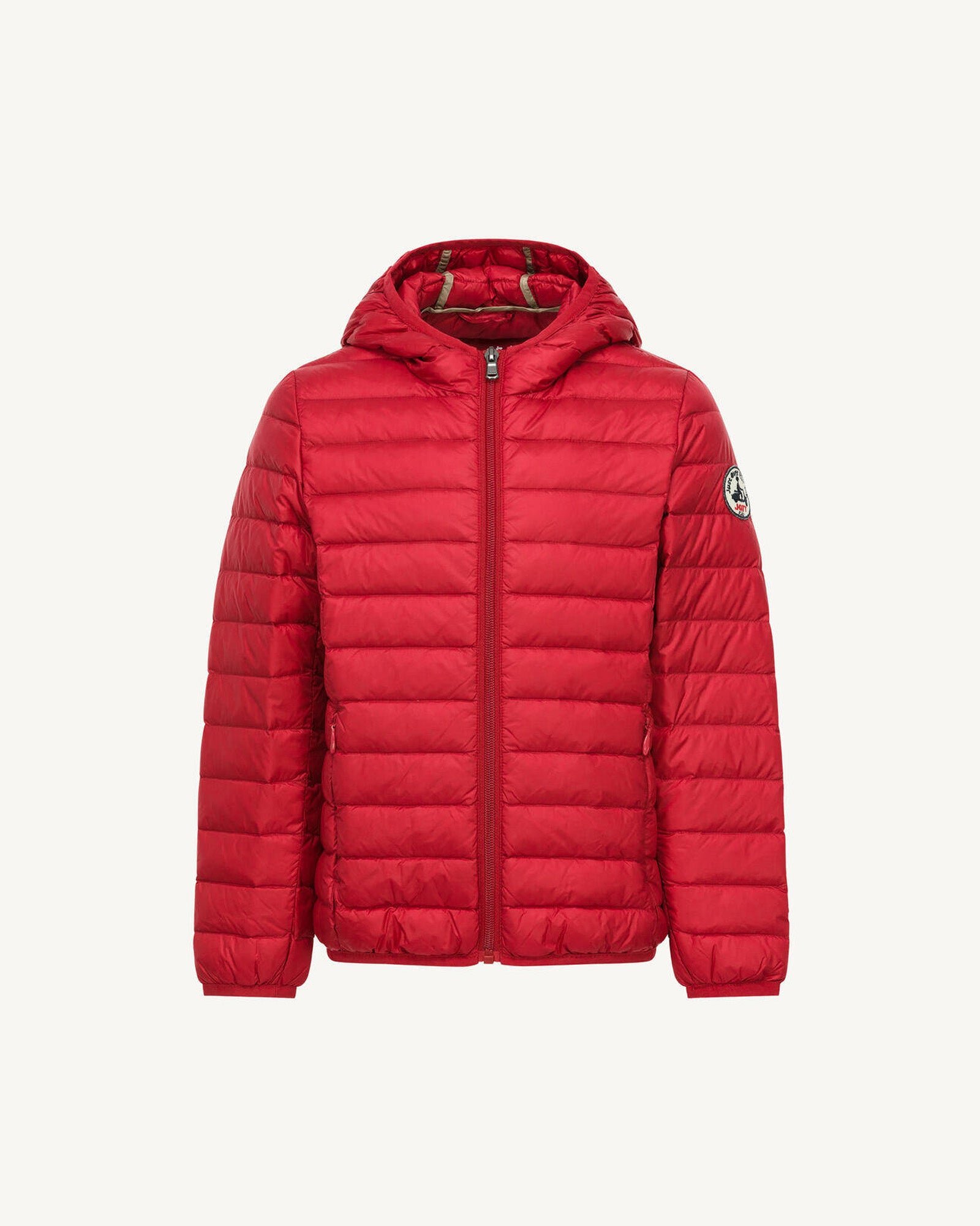 Hugo lightweight hooded child's puffer coat JOTT Red