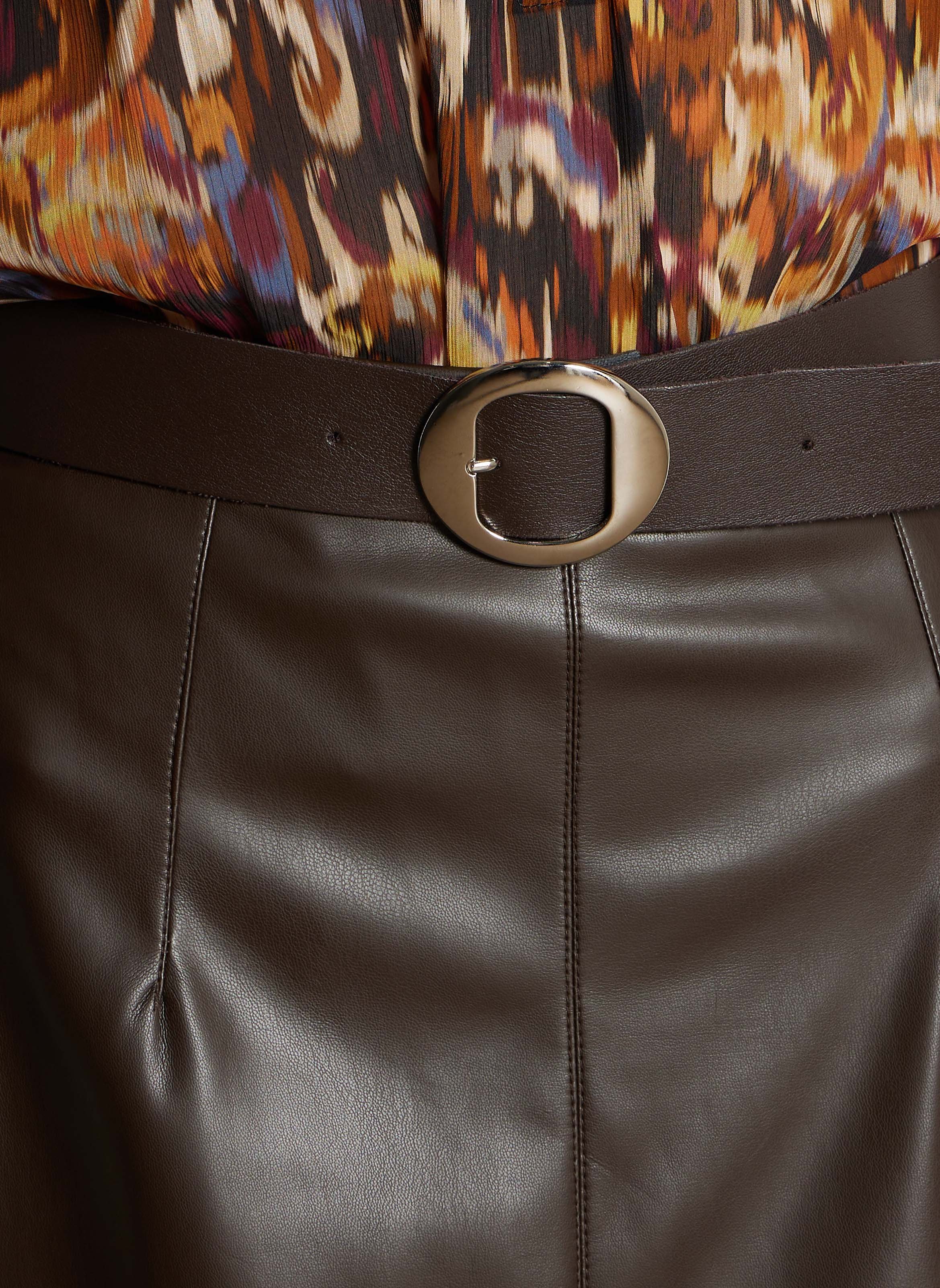 Jupe longue effet cuir IMPERIAL Marron