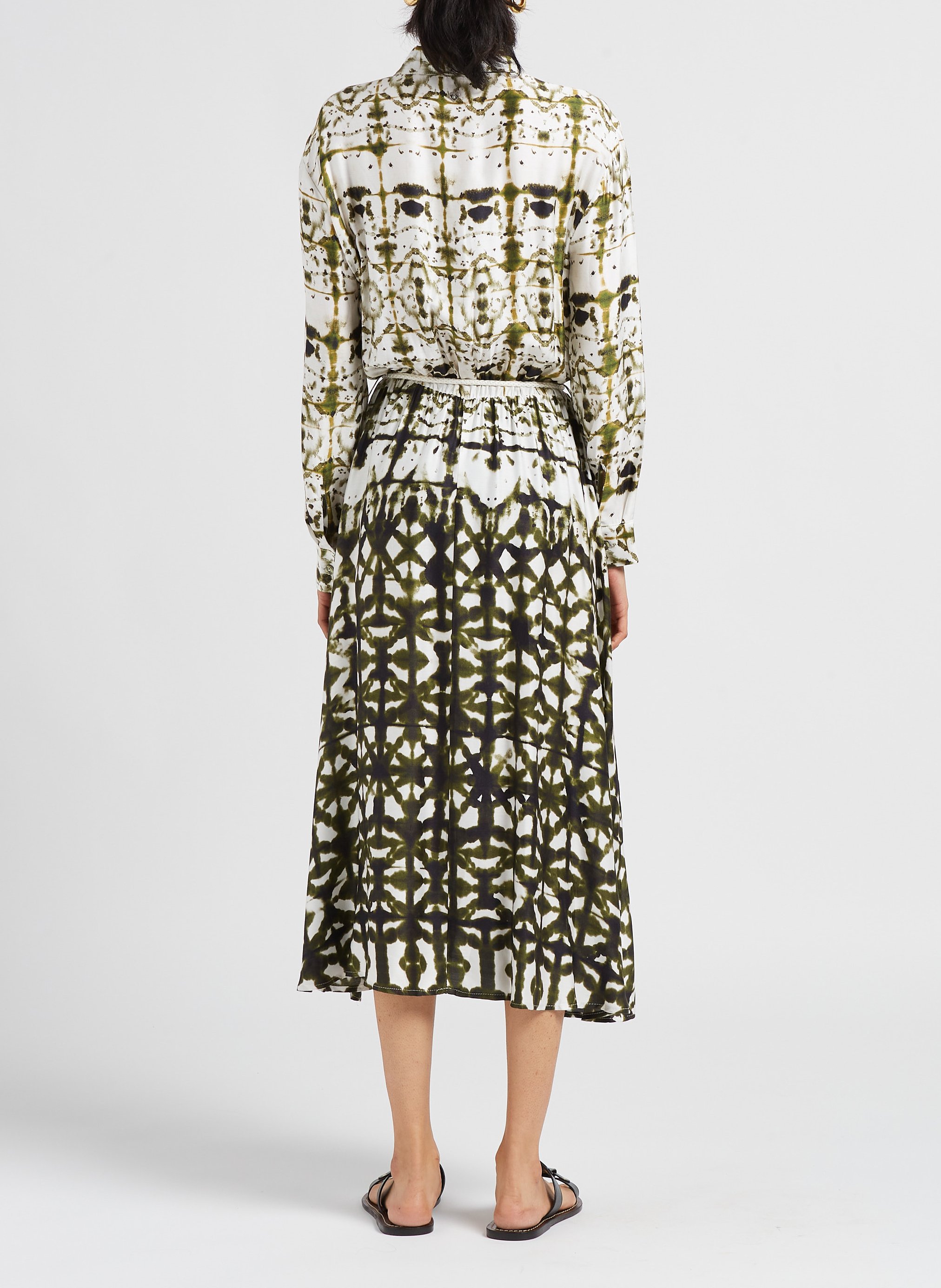 Robe longue col classique imprimée  PLEASE Blanc